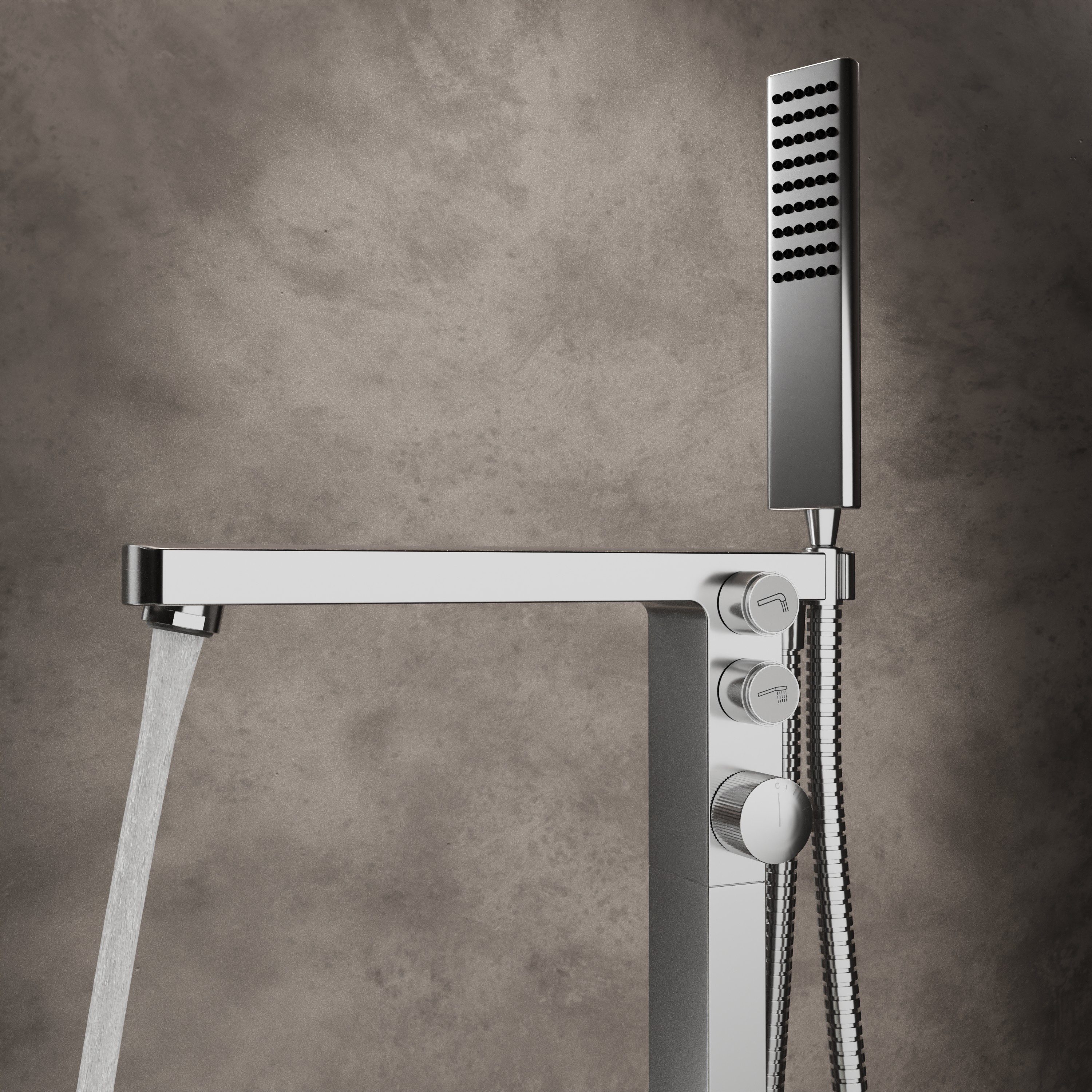Bernstein Standarmatur NT7562 Chrom freistehend mit ABS-Handbrause