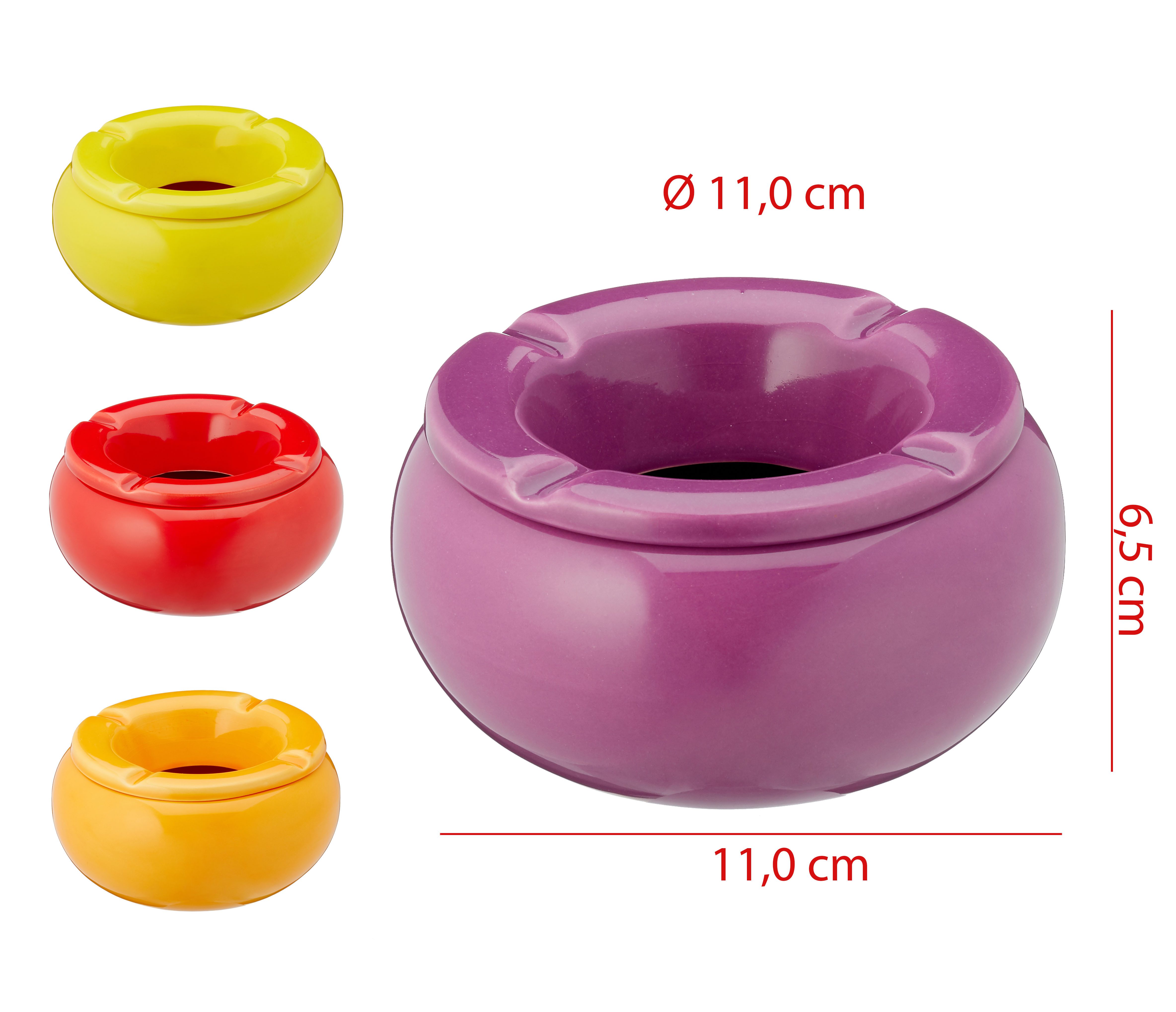 CEPEWA Пепельницы Sturmaschenbecher 4er Set Ø11cm Keramik gelb orange rot lila rund