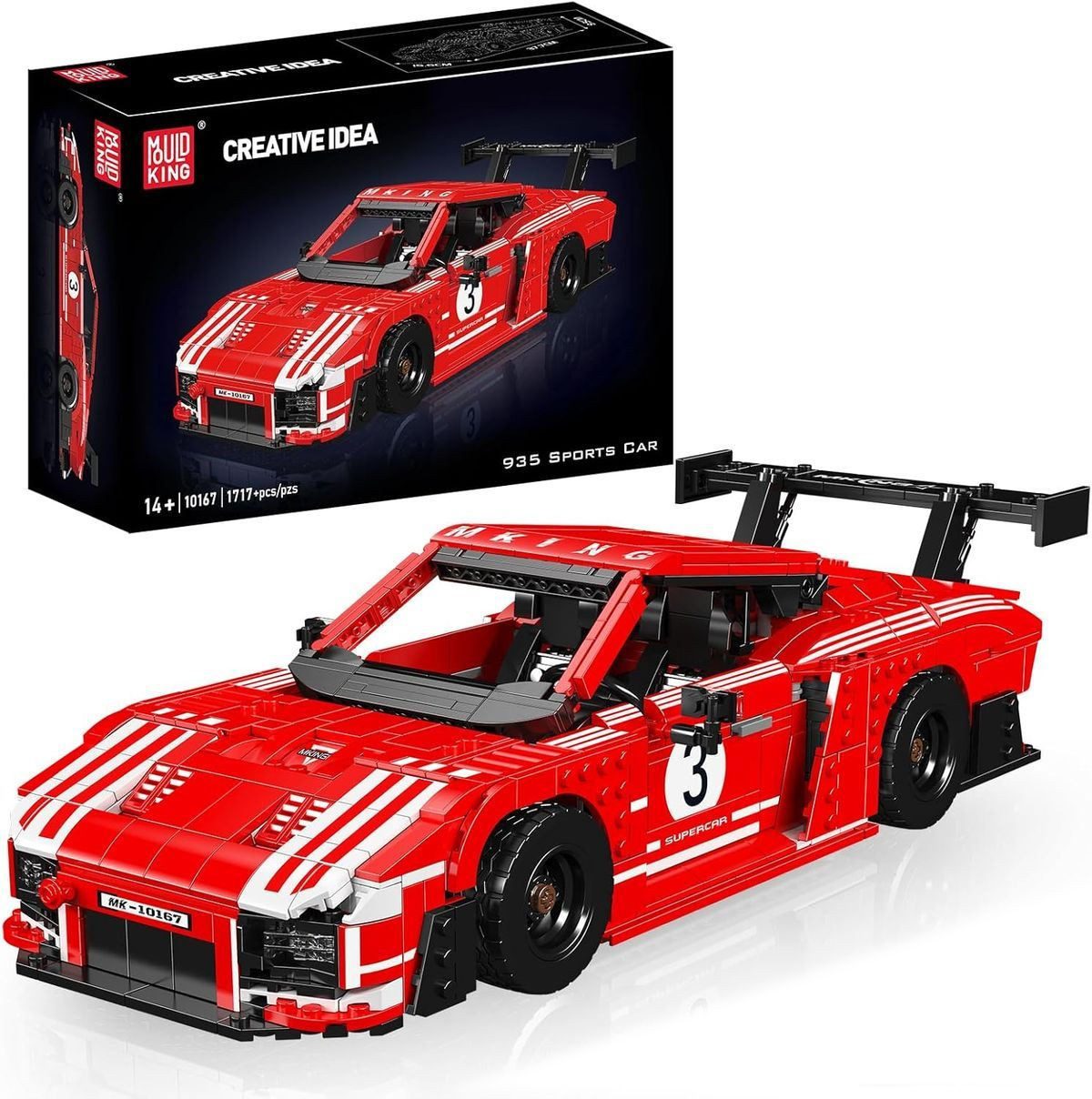 COIL Bauklötze, Auto-Bausteine, Deutscher 935, Sportwagen Spielbauklötze, (1717 St), Beinhaltet nicht Motor/Pilot, Sammlermodell, Maßstab 1:12