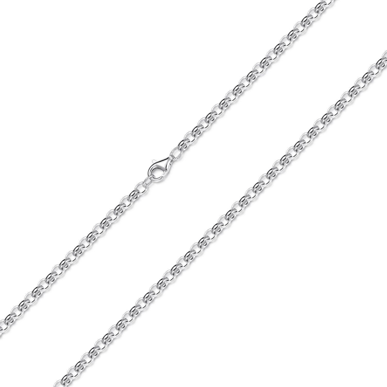 Materia Gliederkette Ovale Erbskette 4mm K67, aus 925 Sterling Silber