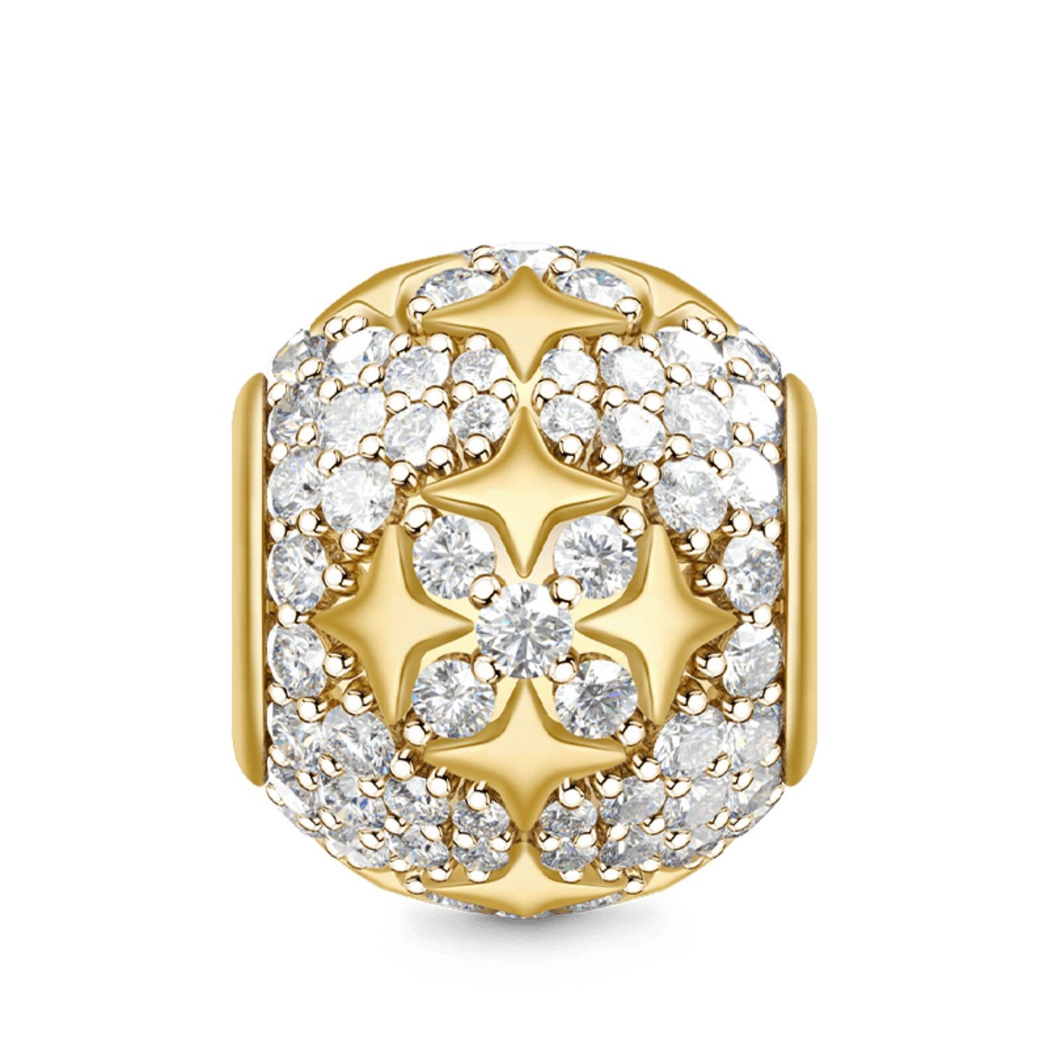 Gnoce Bead Gnoce Charm goldene Sterne BPCT09 Silber vergoldet