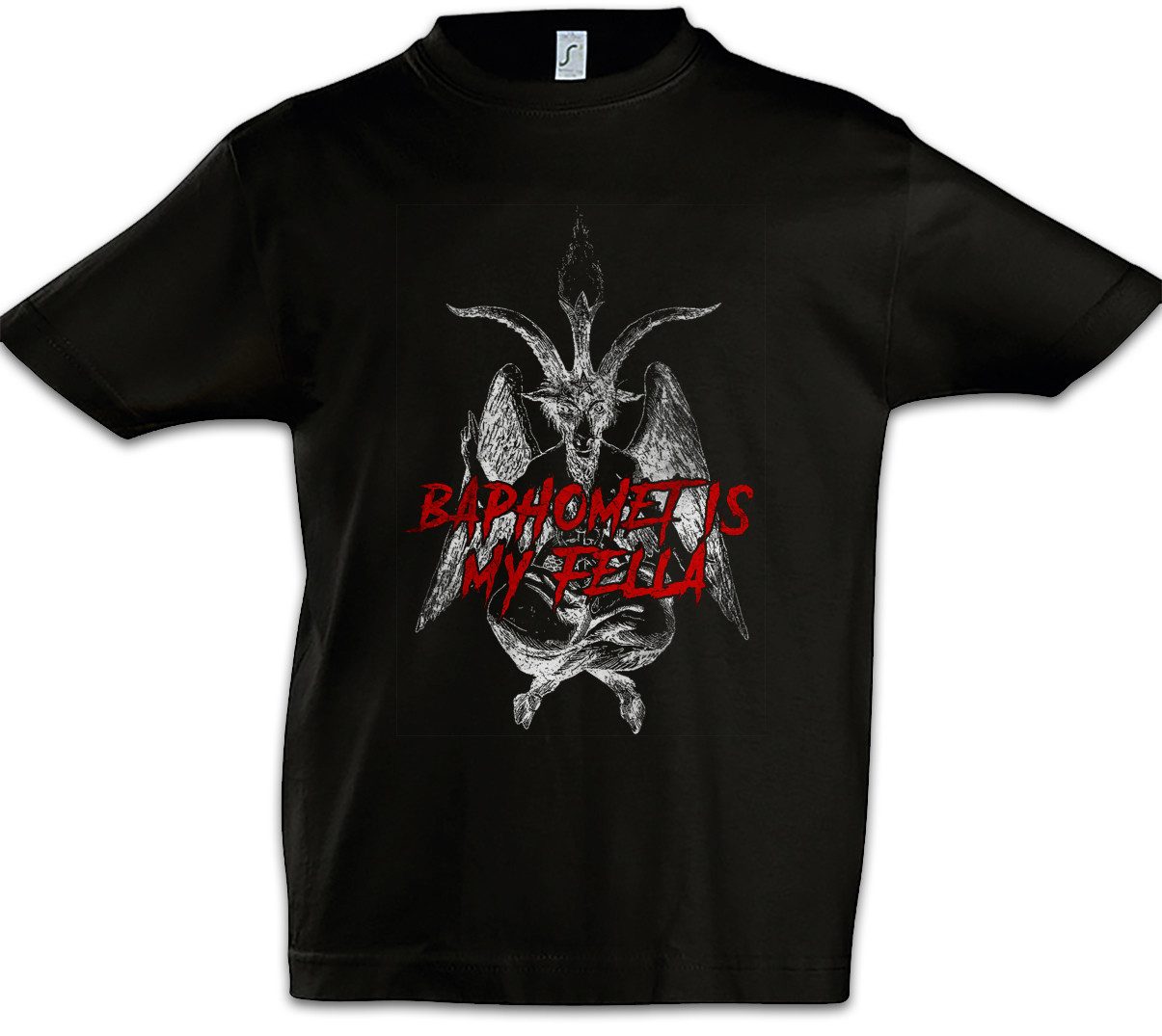 Print-Shirt Baphomet Is My Fella Kinder T-Shirt Aleister Pentagram Religion 666