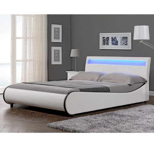 Corium Polsterbett, LED-Bett »Valencina« 140x200cm Weiß