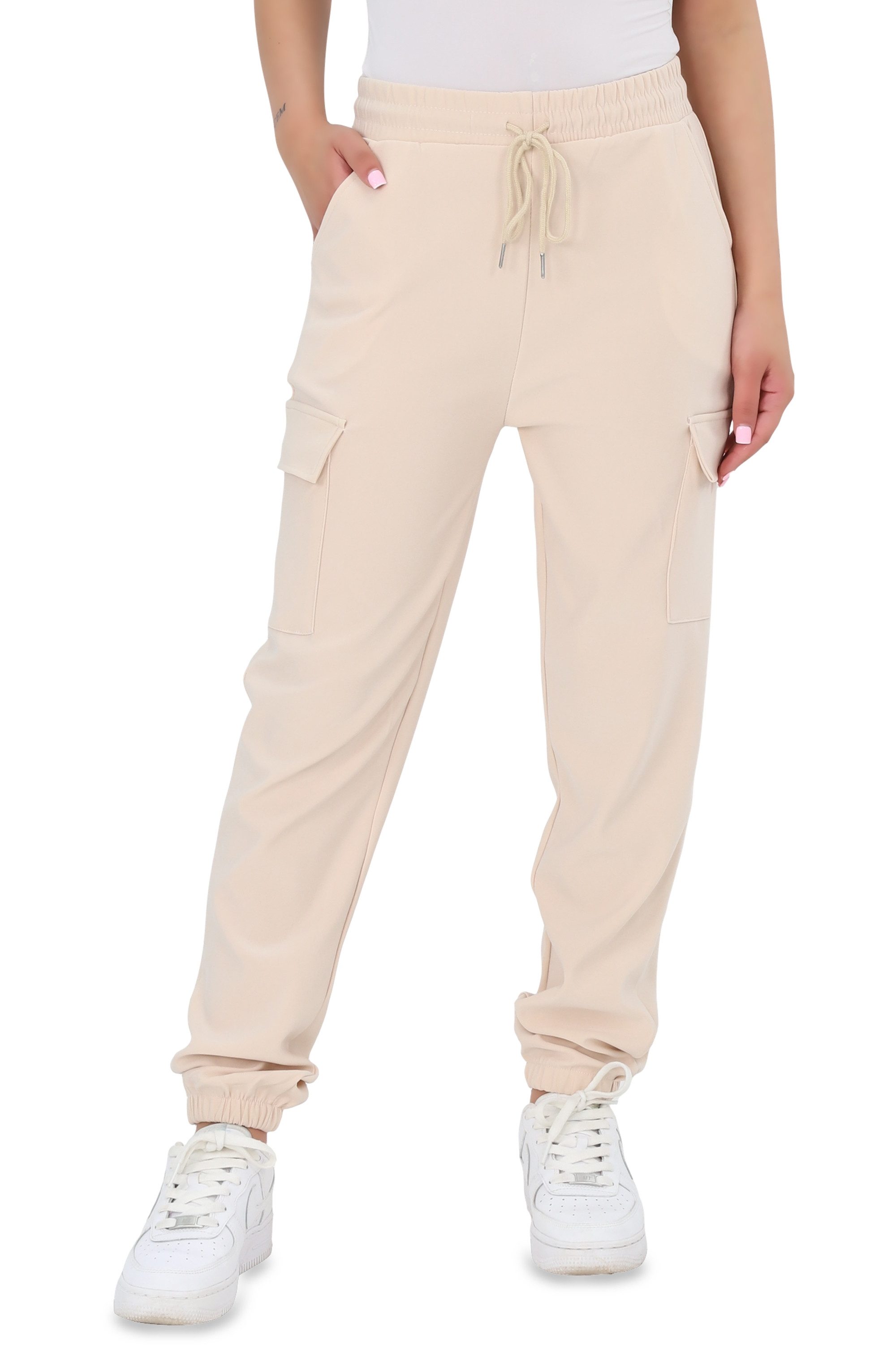 Jogginghose malito Damen Jogginghose mit elastischem Beinabschluss und Seitentasch