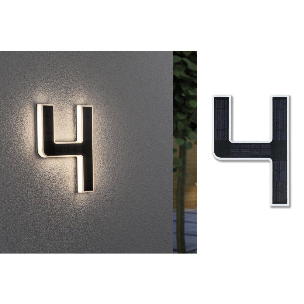 Paulmann Gartenleuchte Paulmann 79845 Solar-Hausnummernleuchte 0.20 W Warmweiß Schwarz