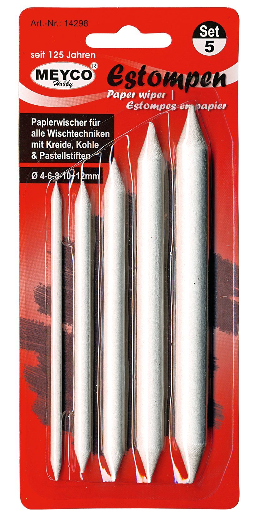 MEYCO Hobby Collegeblock Papierwischer Estompen, 5er-Set