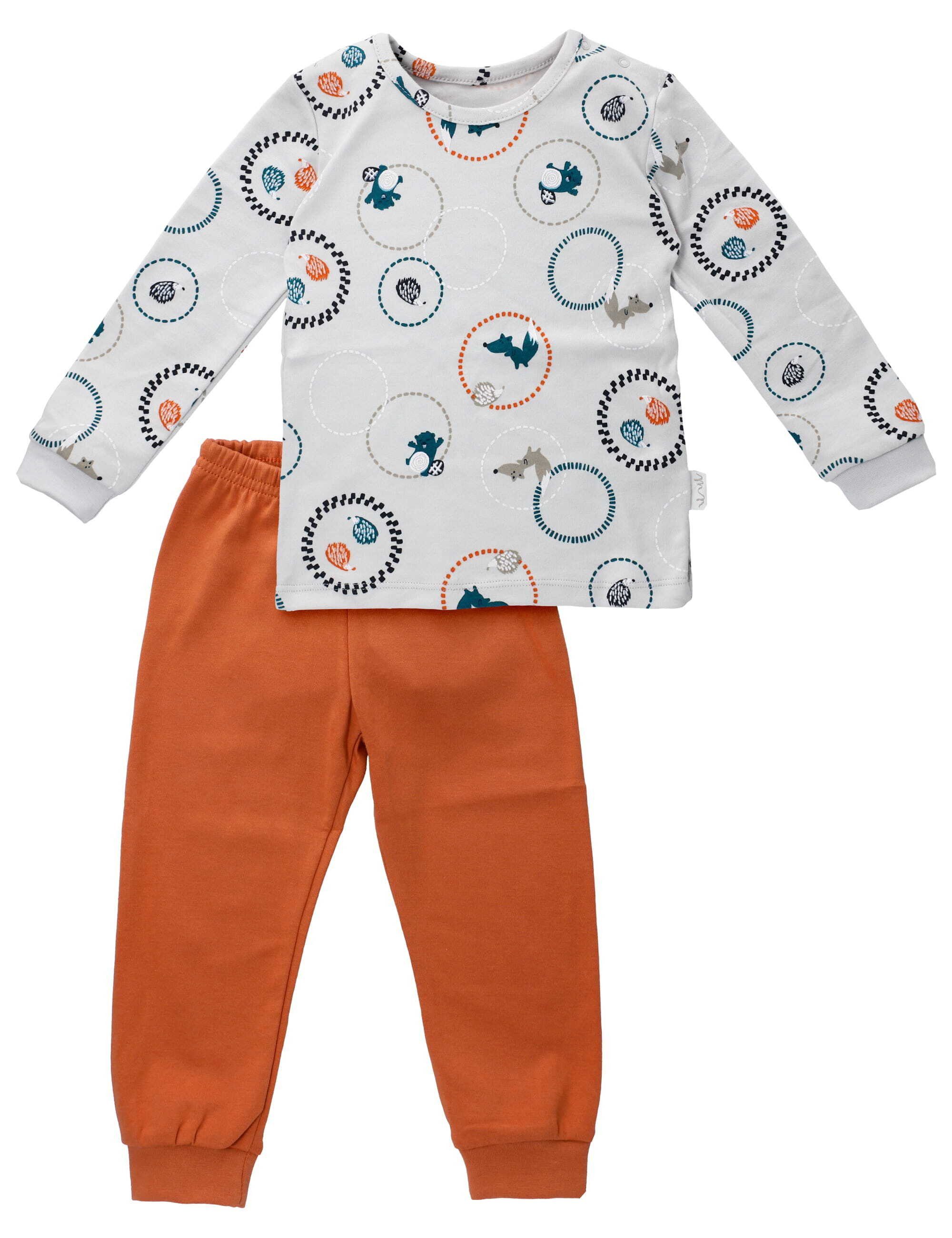 Baby Sweets Schlafanzug Set Waldtiere (1 tlg) grau orange