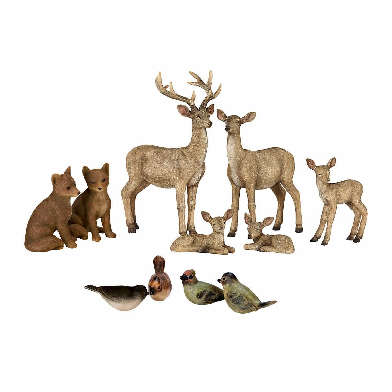 Weihnachtsfigur Waldtier 11er Set Pluvet braun