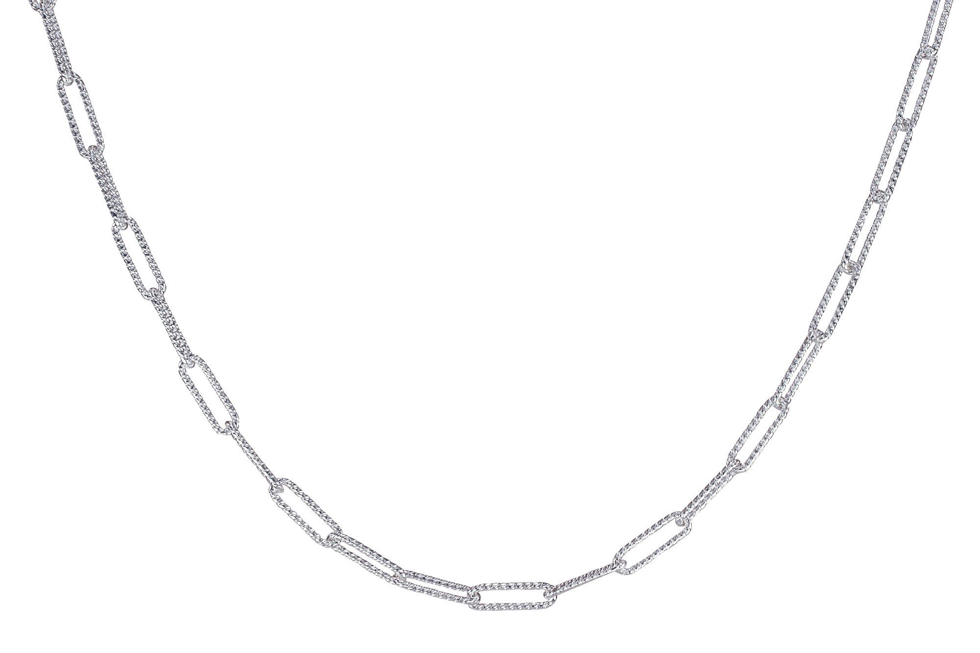 SILBERMOOS Statementkette Gekordeltes Paperclip-Collier, 925 Sterling Silber