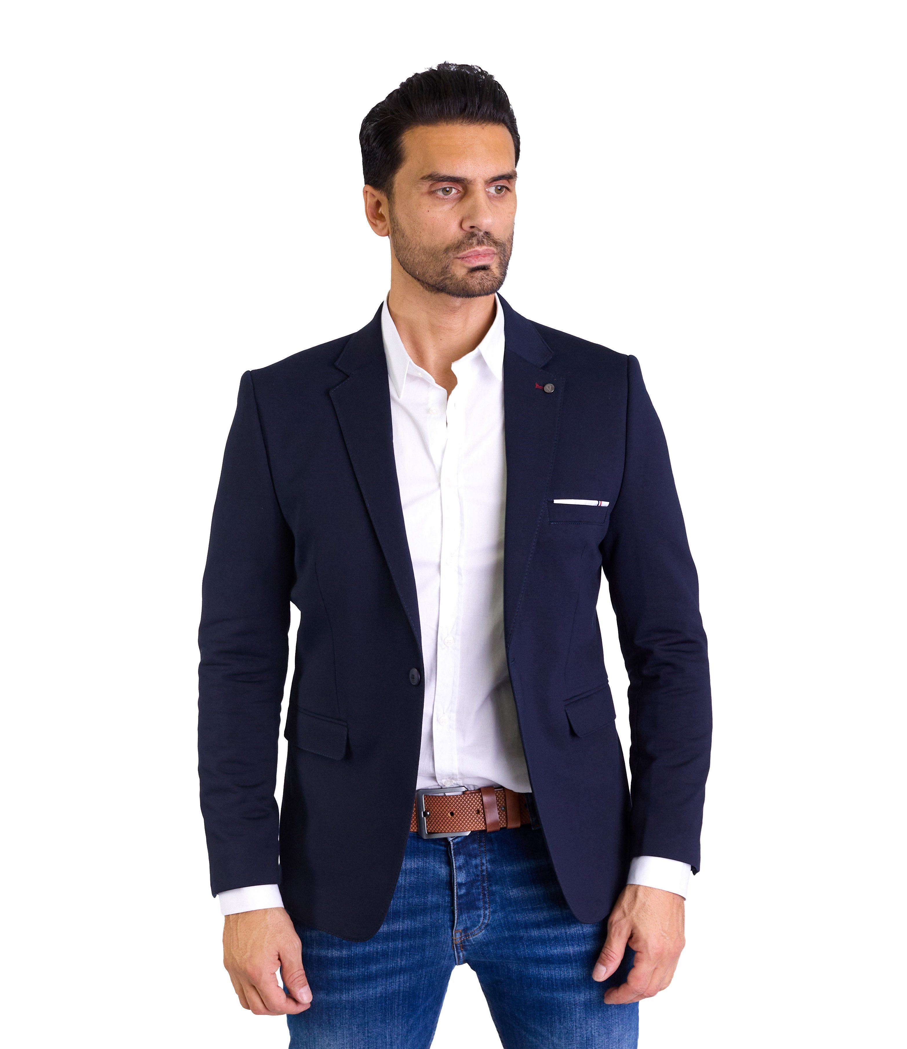 Denim Distriqt Jerseysakko Sportliches Herren Slim günstig online kaufen