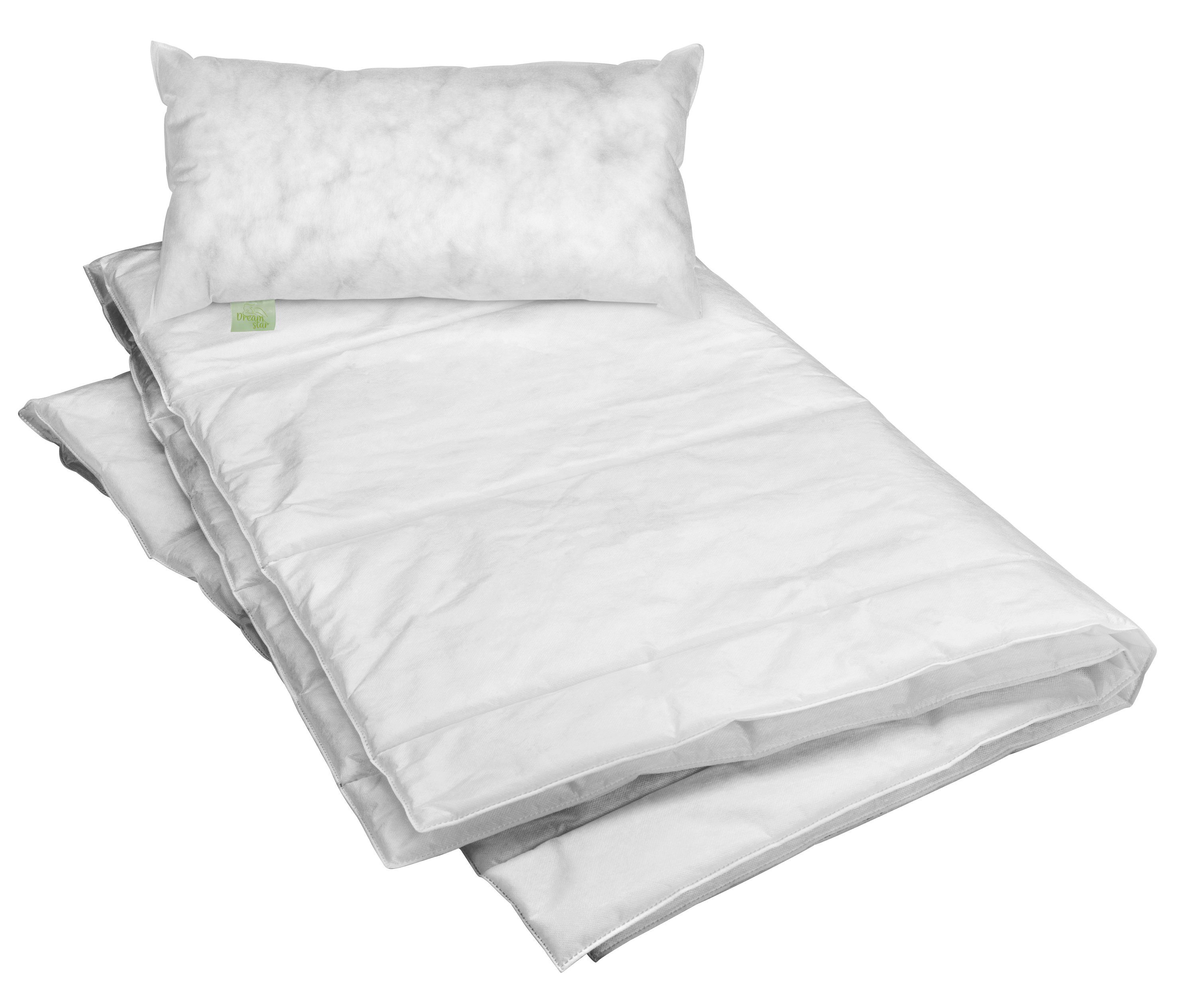 Füllung: und Kopfkissen, Bettdecke angenehm Vlies-Bezug, Nachhaltige Dreamstar, Sommerbettdecke aus + bestehend Faserfüllung, Bezug: Organic weicher Set Kissen Bettwarenset,