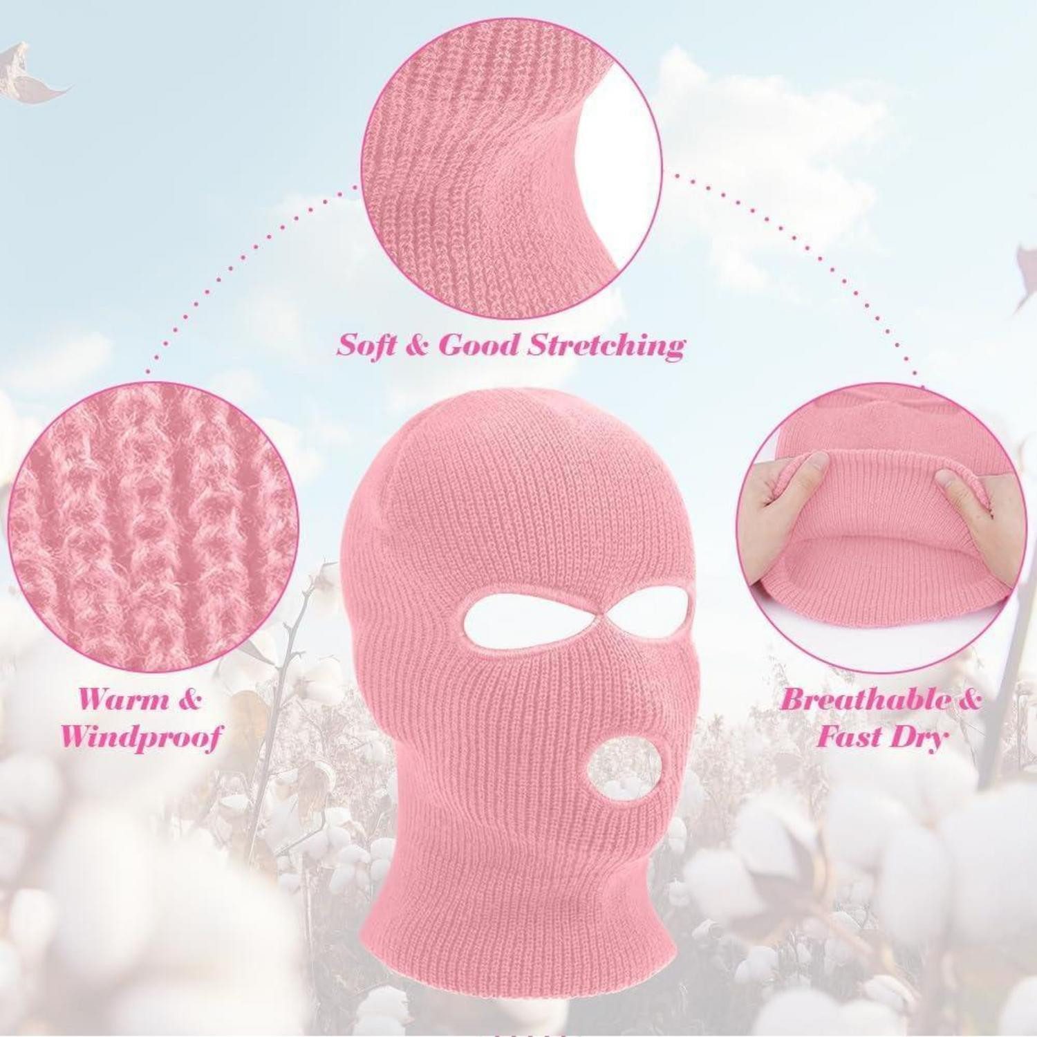 LuxusKollektion Sturmhaube Balaclava Sturmmaske Skimütze Motorrad #1 Hellrosa Einheitsgröße