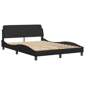 vidaXL Bett Bettgestell mit LED Schwarz 140x200 cm Kunstleder