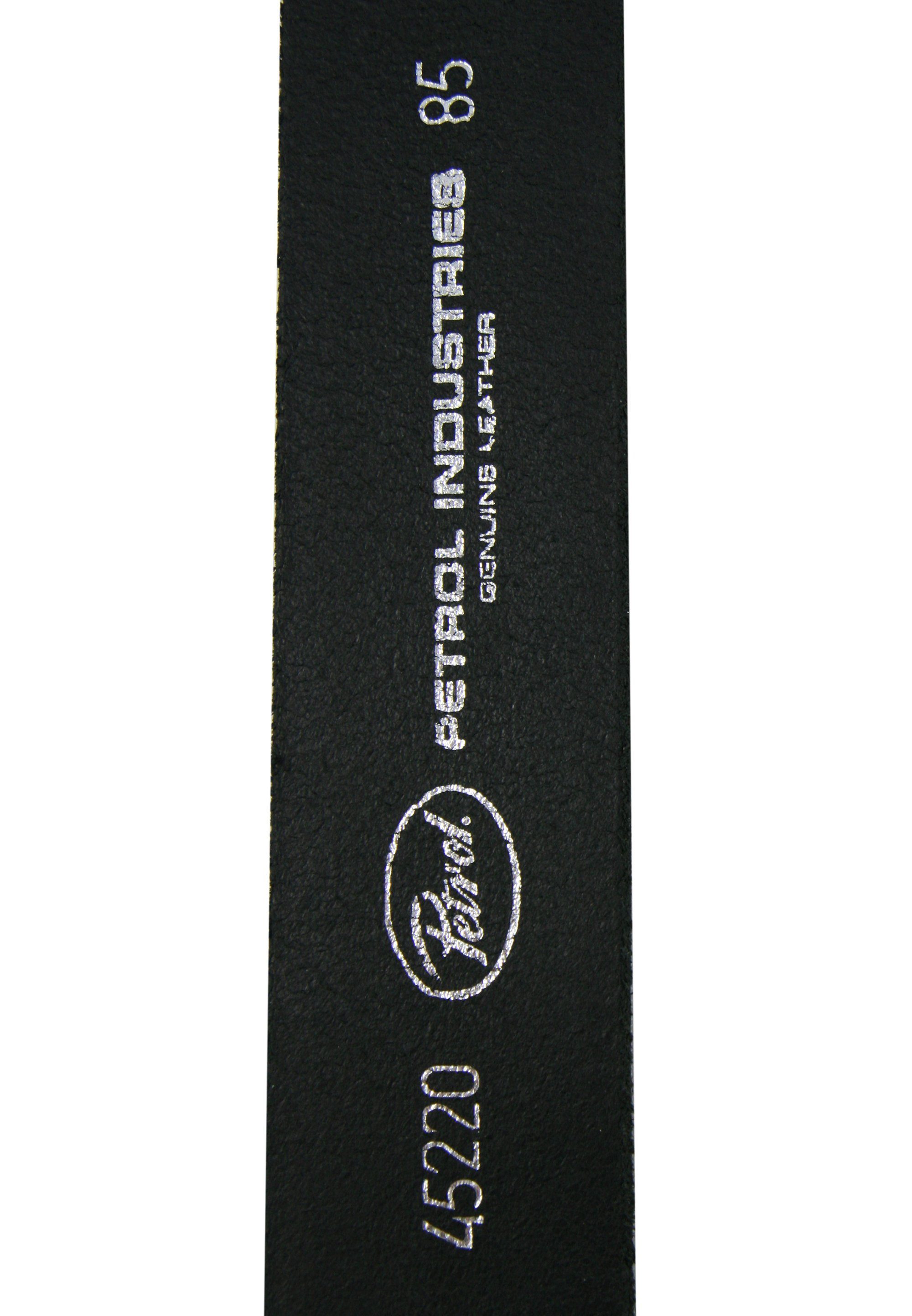 Petrol Industries Ledergürtel mit hochwertiger Dornschließe schwarz