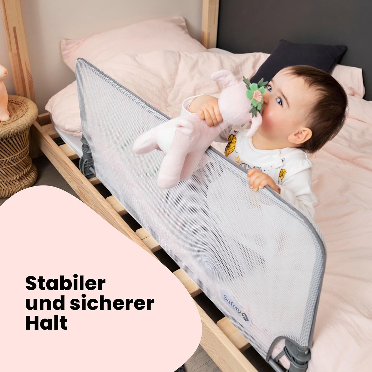 Safety 1st Bettschutzgitter Safety 1st 150 cm Extra Large Bed Rail, Bettgitter für Kleinkinder, Sc, Automatische Verriegelung in aufrechter Position