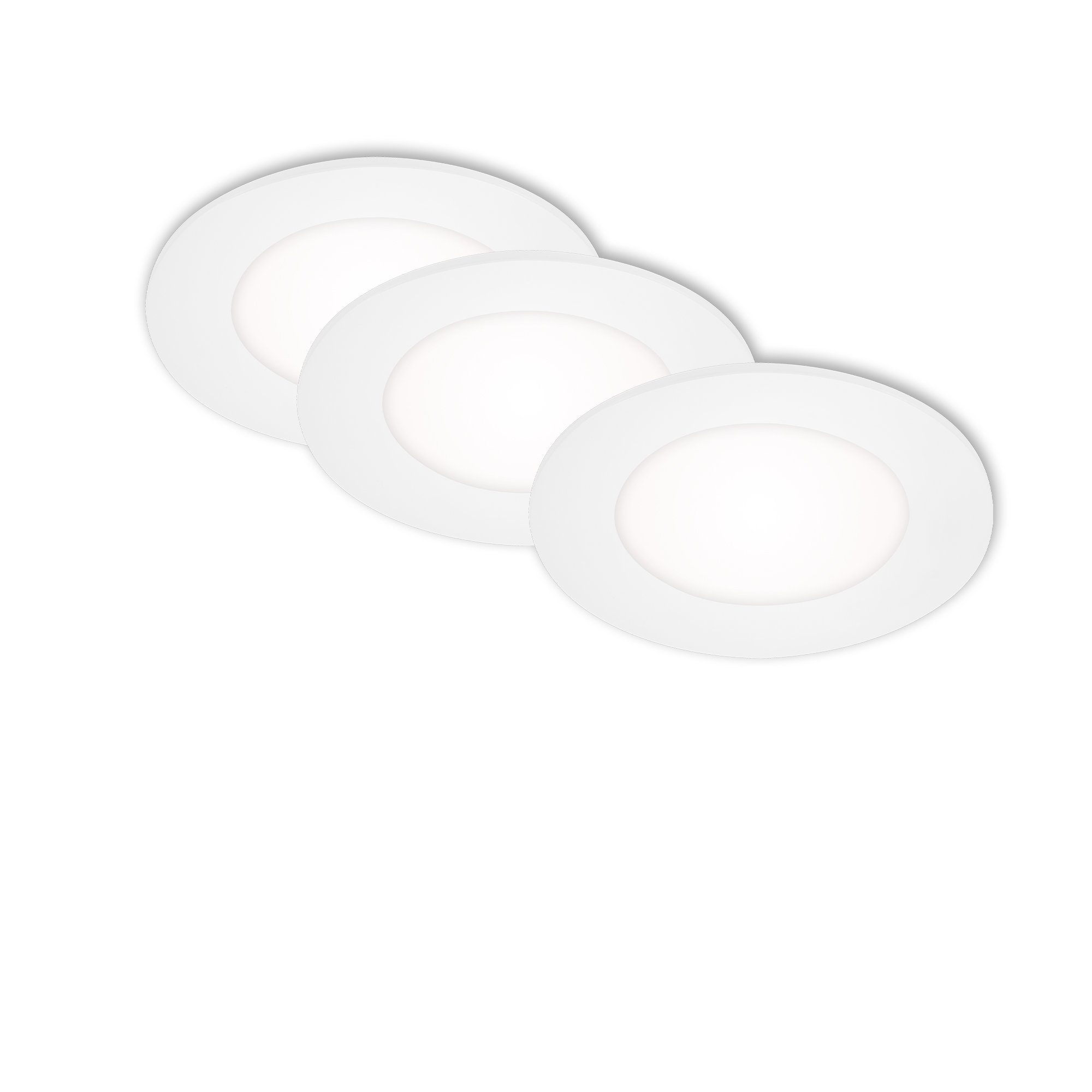 Briloner Leuchten LED Einbauleuchte 7125-436, LED fest verbaut, Neutralweiß, Einbauleuchte 3er SET 8,6x3cm (DxH) 3 x 3W 350lm