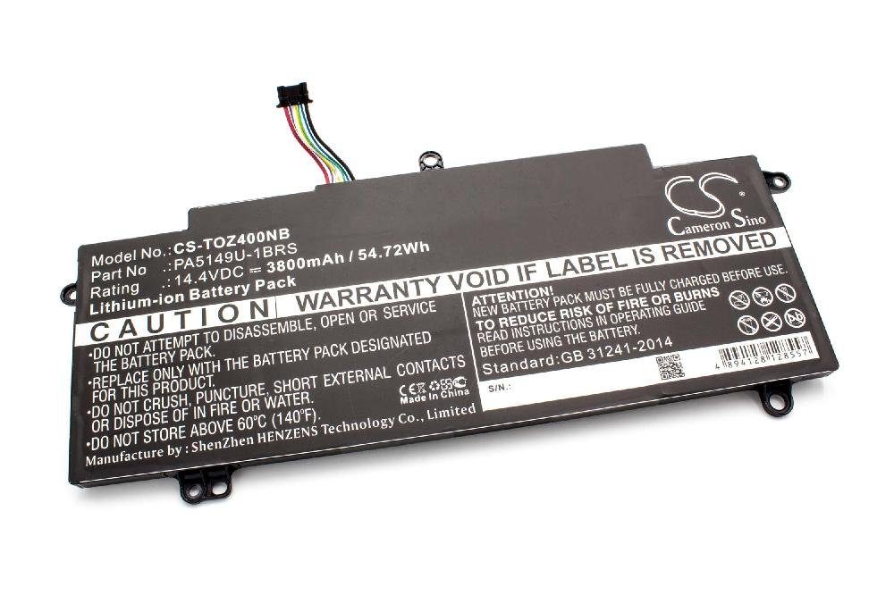 vhbw passend für Toshiba Tecra Z40-A-148, Z40-A-14E, Z40-A-14G, Z40-A-14M, Laptop-Akku 3800 mAh