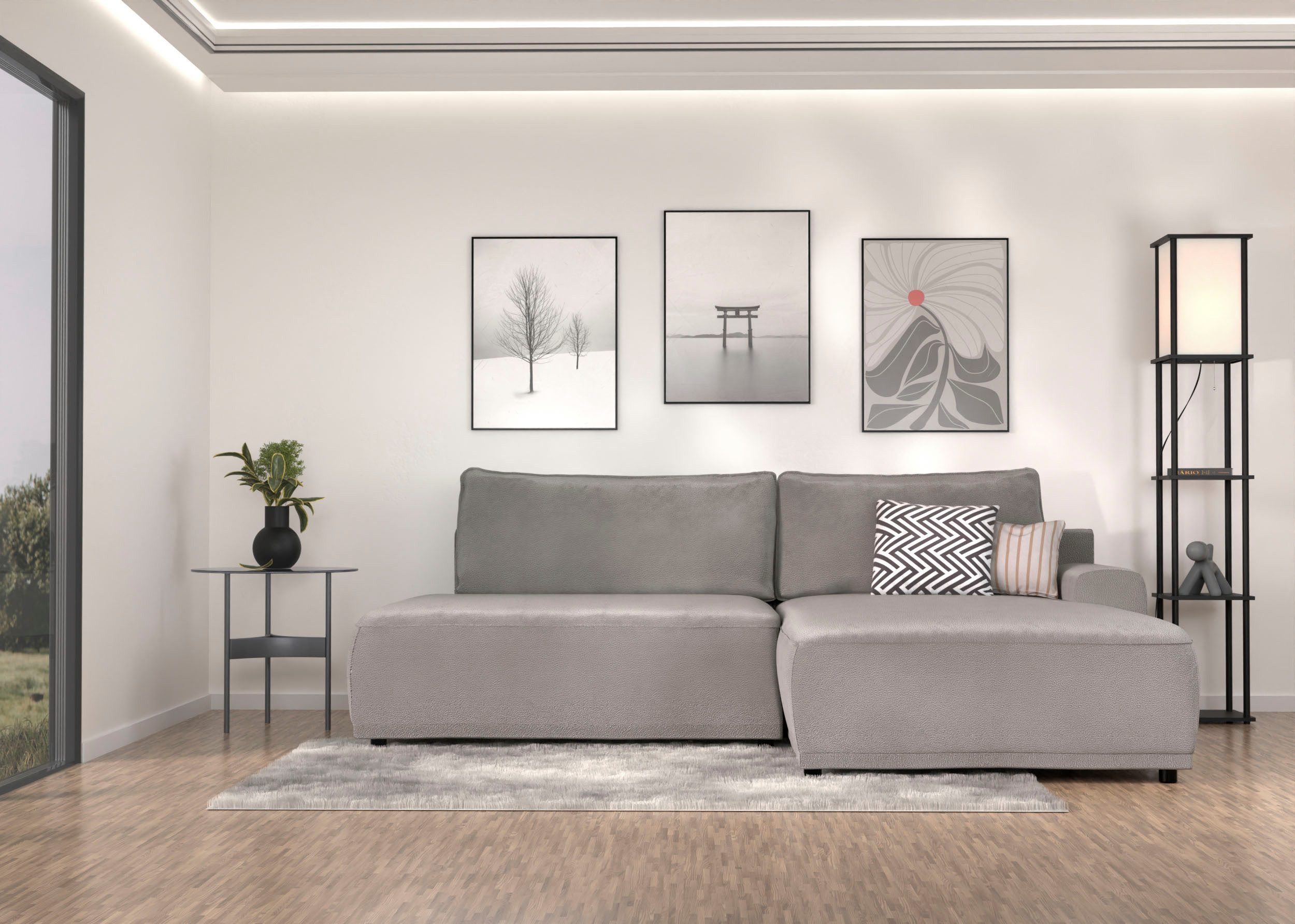 Ecksofa Fordon II, Schlafsofa mit Bettkasten, Couch in L-Form, Breite 250 cm