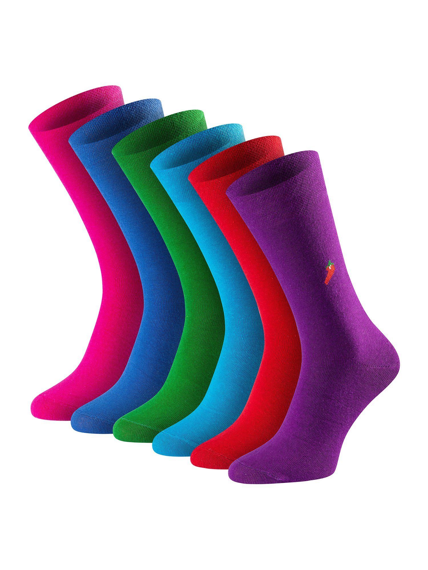 Chili Lifestyle Freizeitsocken Giftbox Rainbow (6-Paar)