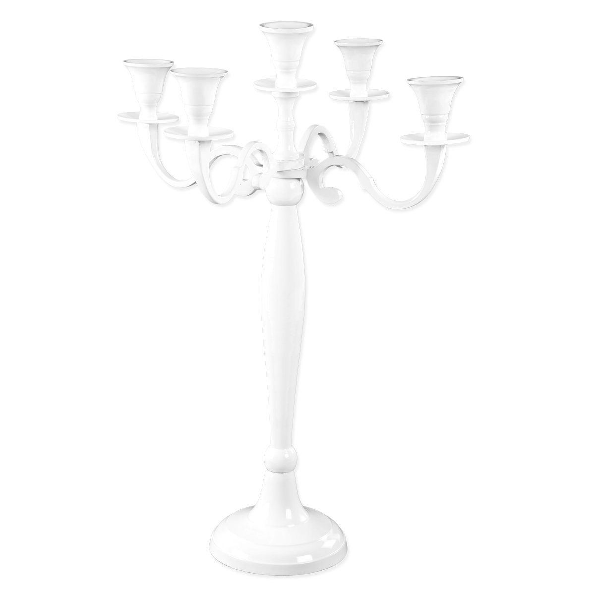 Gräfenstayn Kerzenständer 5-armig Silber – Kerzenleuchter Aluminium, 80 cm, günstig online kaufen