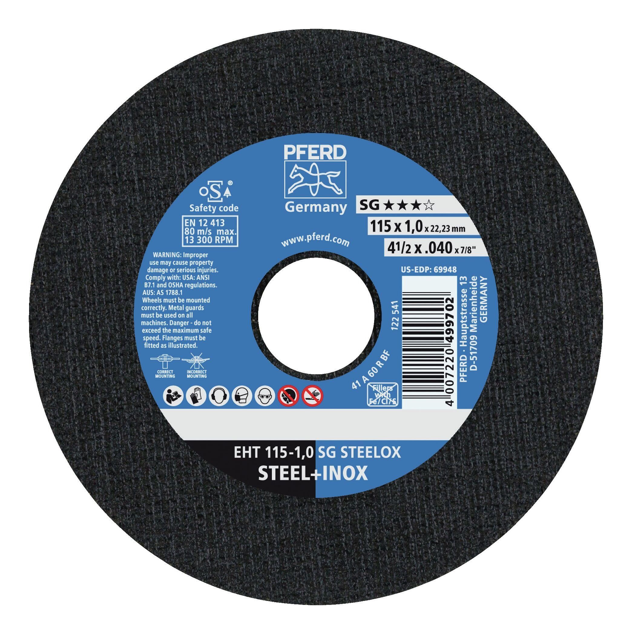 Pferd Trennscheibe, Ø 230 mm, Gerade A46RSG-INOX 230 x 1,9 mm