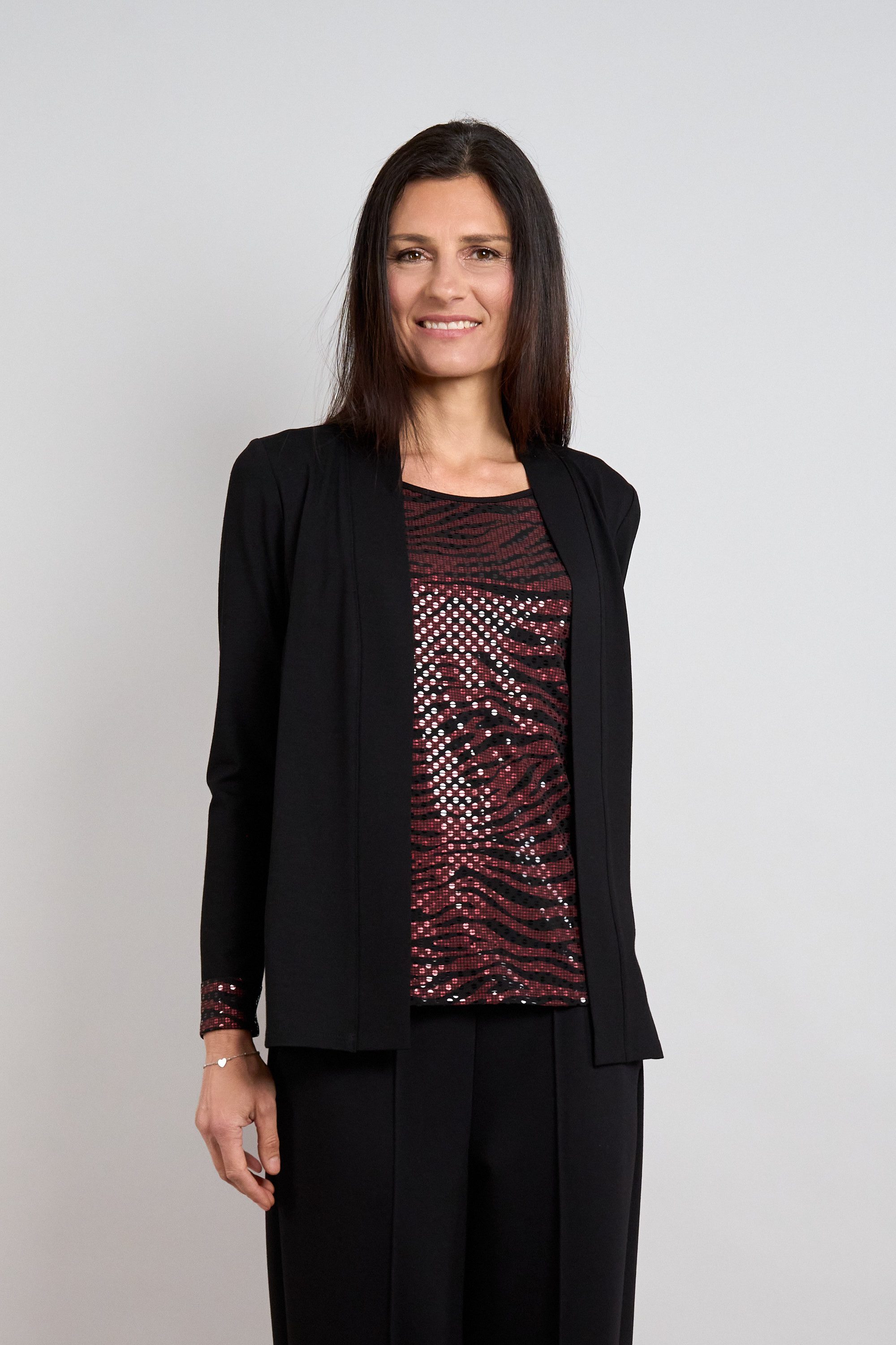 Seidel Moden Strickjacke Sommerbluse im Dopperlayer - Glitzer - Look - MADE IN GERMANY
