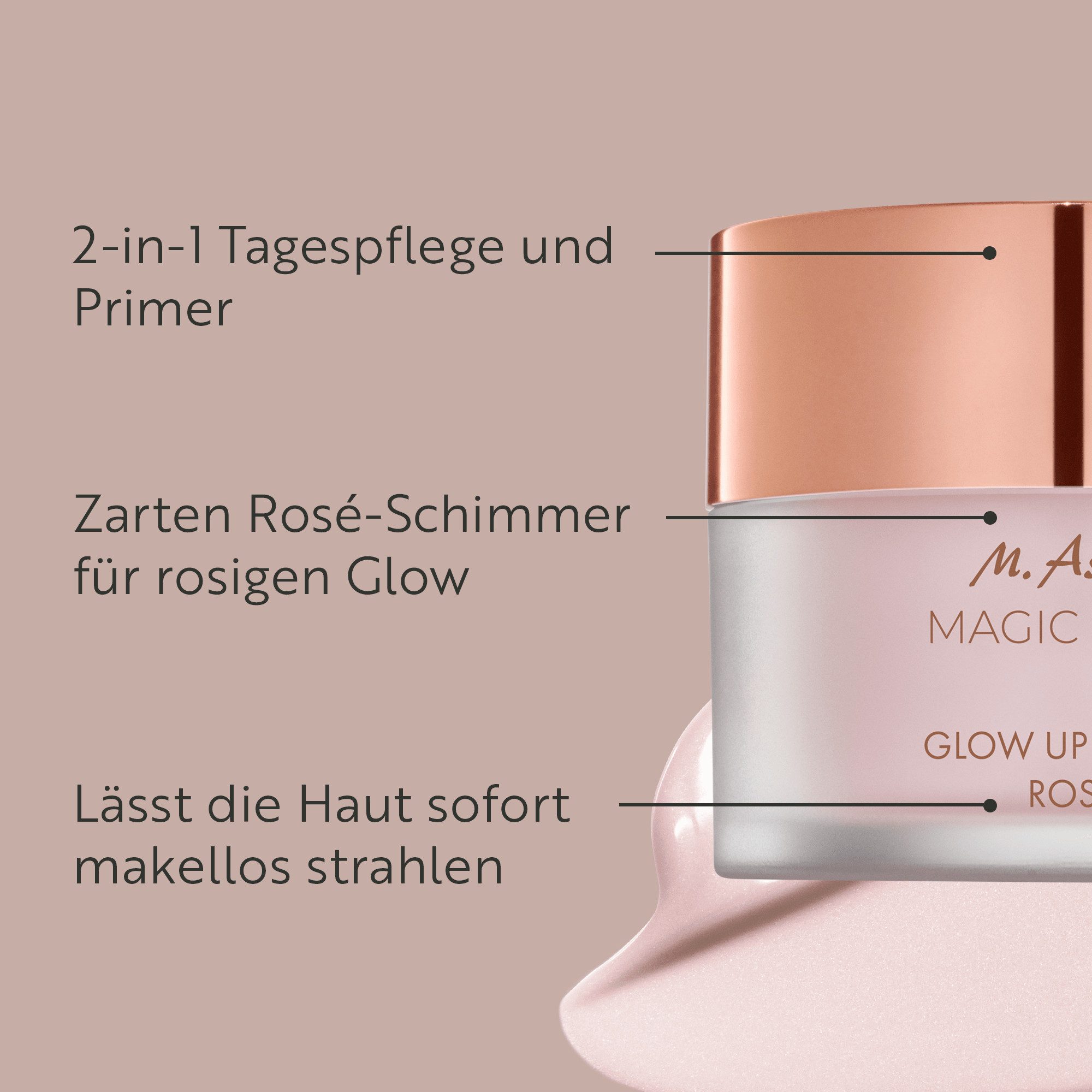 asambeauty Feuchtigkeitscreme Glow Up Gesichtscreme Rosé