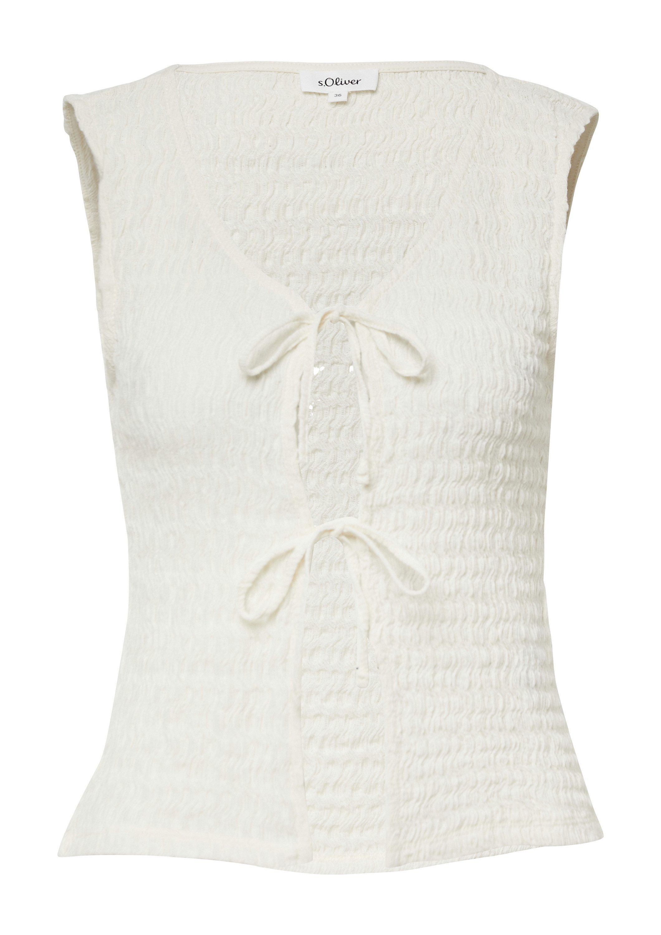 s.Oliver Funktionsweste Indoor-Weste Strukturierte Slim-Fit-Weste aus Baumwollmix