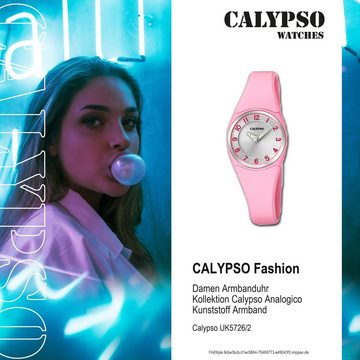 CALYPSO WATCHES Quarzuhr Calypso Unisex Uhr K5726/2 Kunststoff PUR, Damen, Herren Armbanduhr rund, Kunststoff, PURarmband hellrosa, Fashio