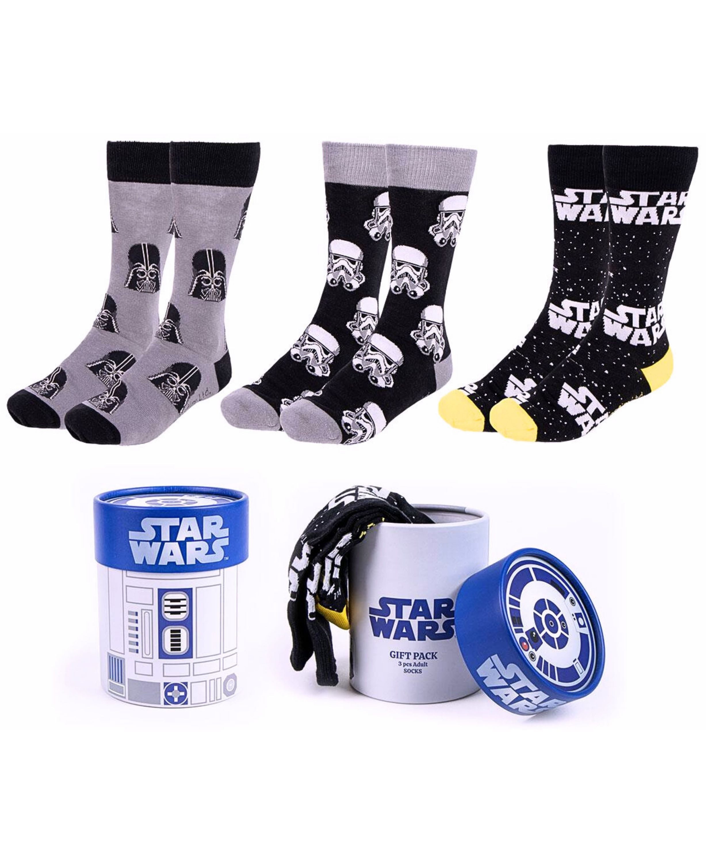 Star Wars Носки Darth Vader, Stormtrooper & Logo (3-Paar) Geschenkset Einheitsgröße 34-45