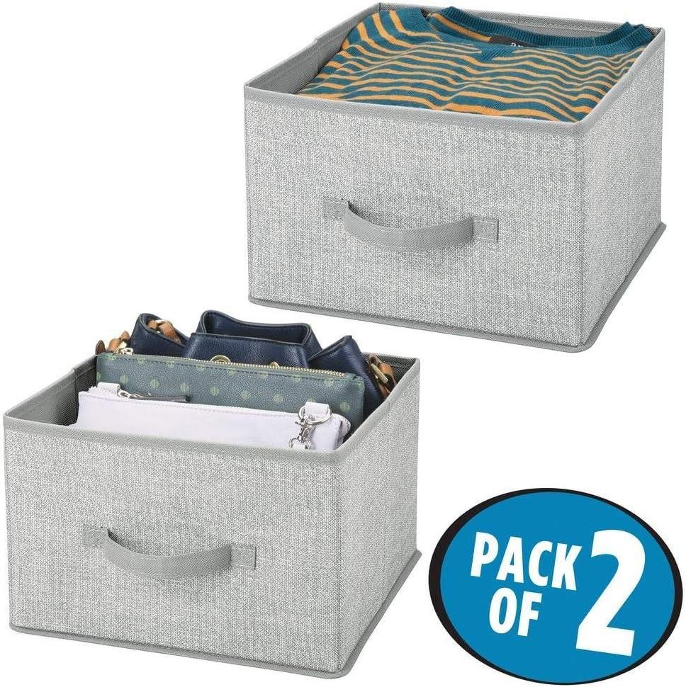 mDesign Aufbewahrungssystem 2er-Set Aufbewahrungsbox mDesign Stoffbox mit Griff aus Kunstfaser g