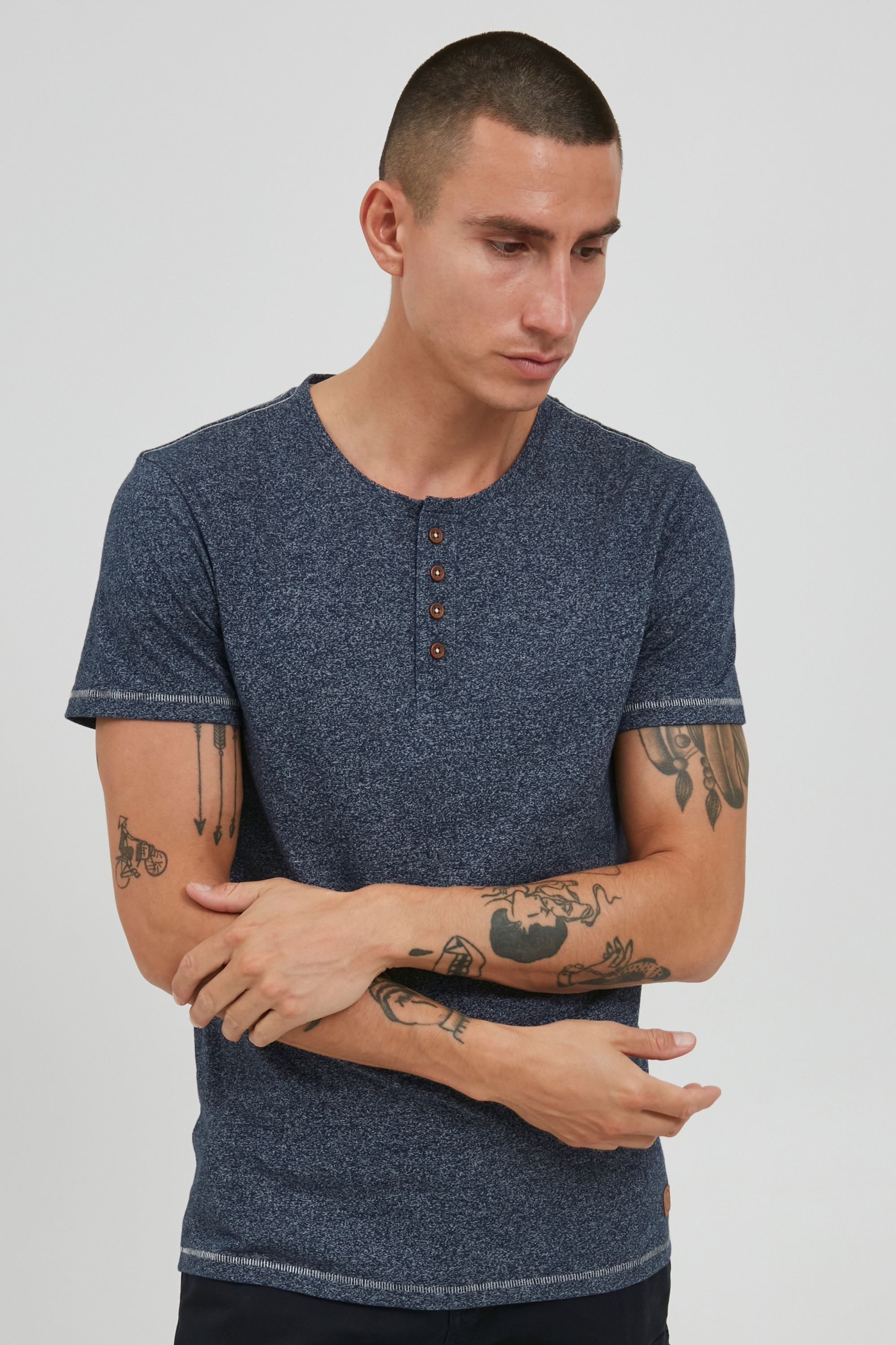 11 Project T-Shirt PRSietse T-Shirt mit Grandad-Ausschnitt