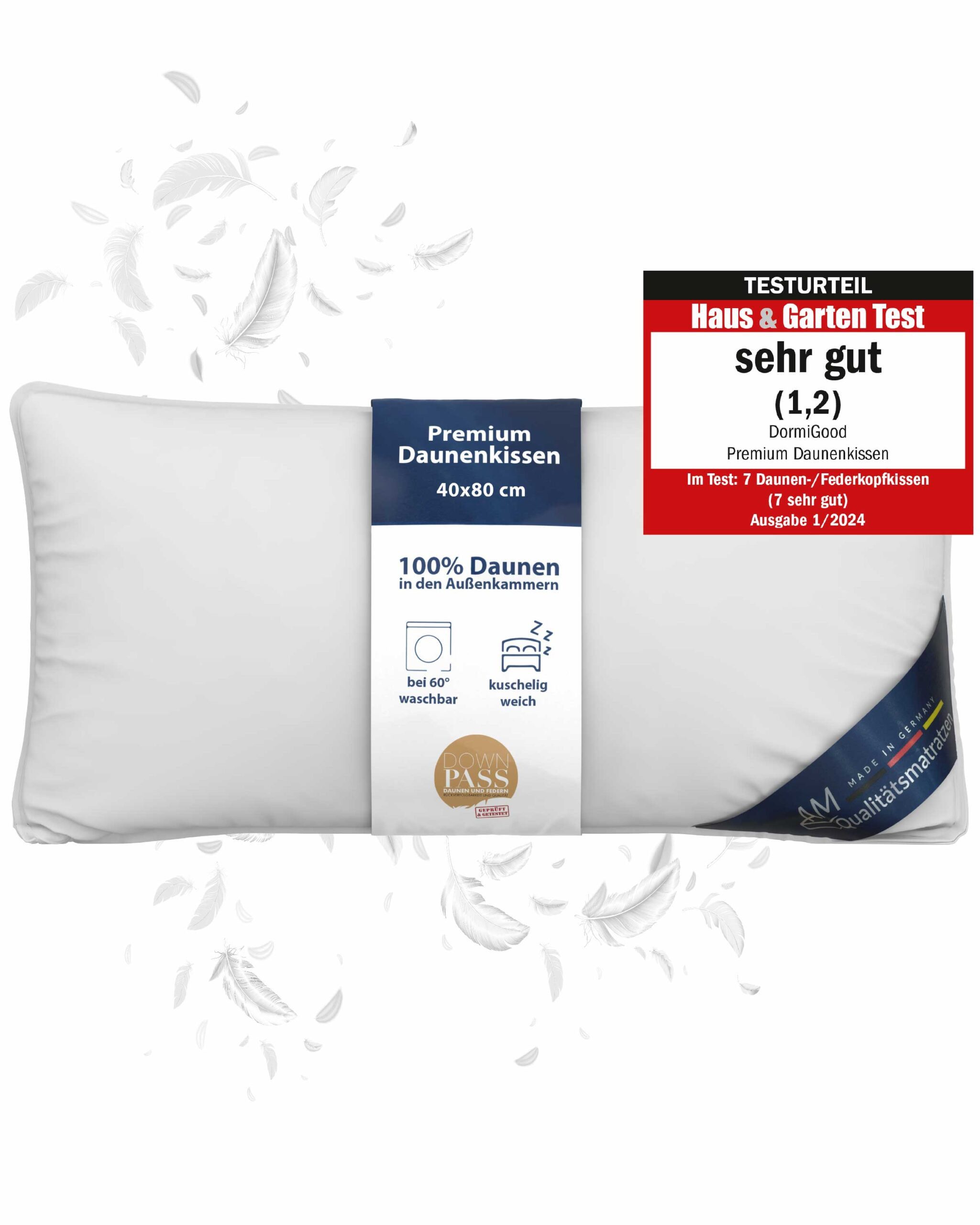 DormiGood Daunenkissen Premium 3-Kammern Daunenkissen, Extra günstig online kaufen