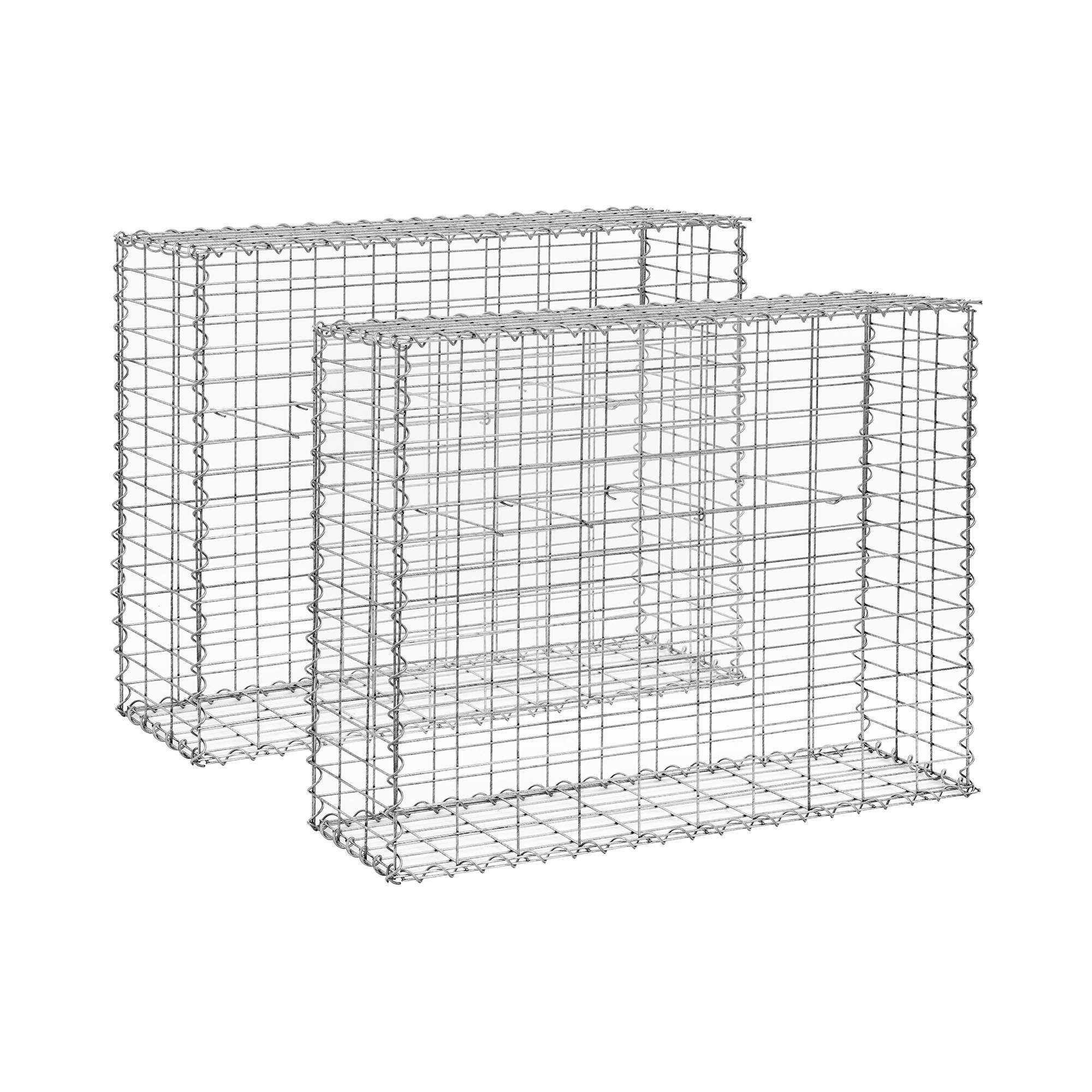 Gabionenzaun Gabione Gabionenzaun 2er-Set 101x32x83cm Stahl