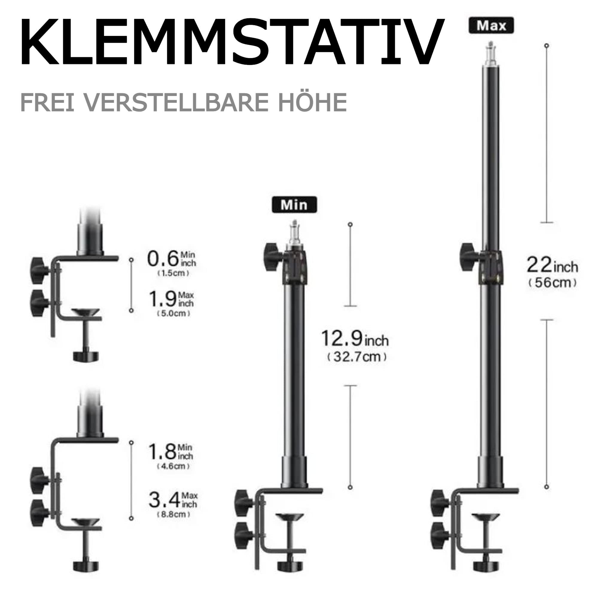 TronicXL KlemmStativ Halterung Kamera Tisch Ständer DSLR Tischstativ Kugelkopf Klemmstativ