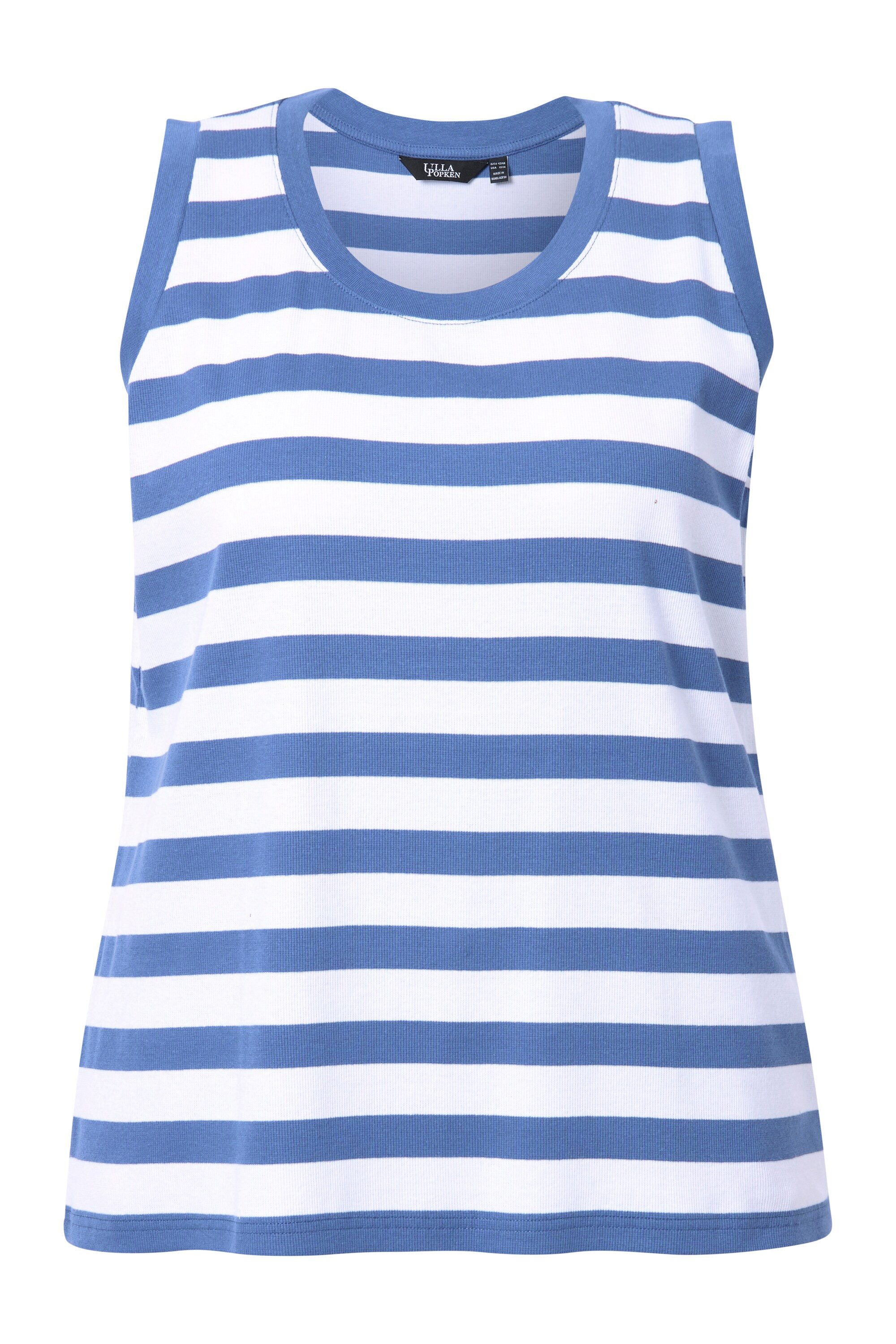 Ulla Popken Longtop Top Ringel Rippjersey Rundhals ärmellos günstig online kaufen