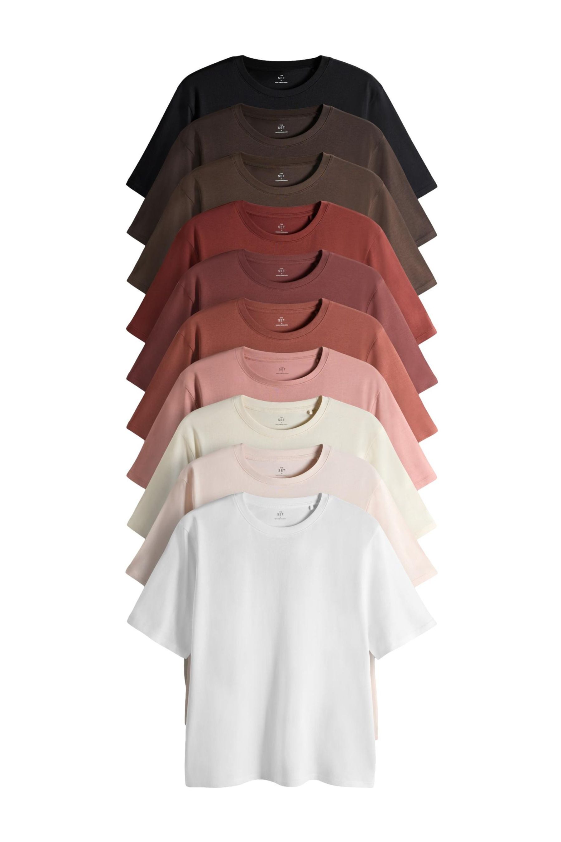 The Set T-Shirt The Set Relaxed Fit Kurzarm-T-Shirts, 10-Pack (10-tlg)