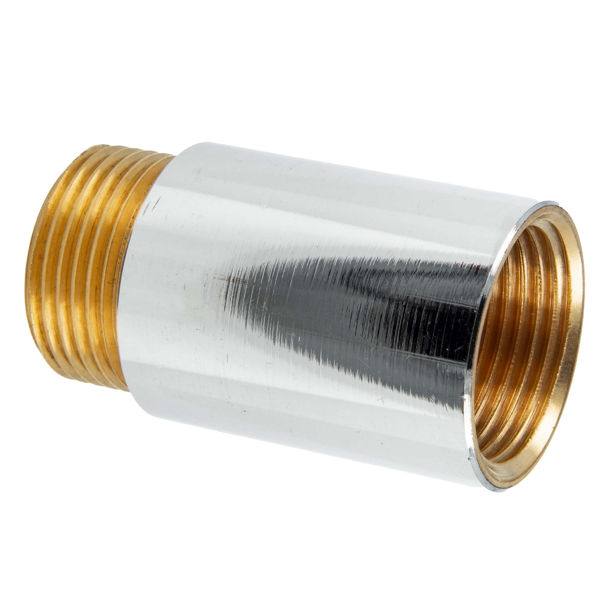 tecuro Gewindefitting tecuro Hahnverlängerung Messing glanzverchromt - verschiedene Größen, 3/4 Zoll x 60 mm