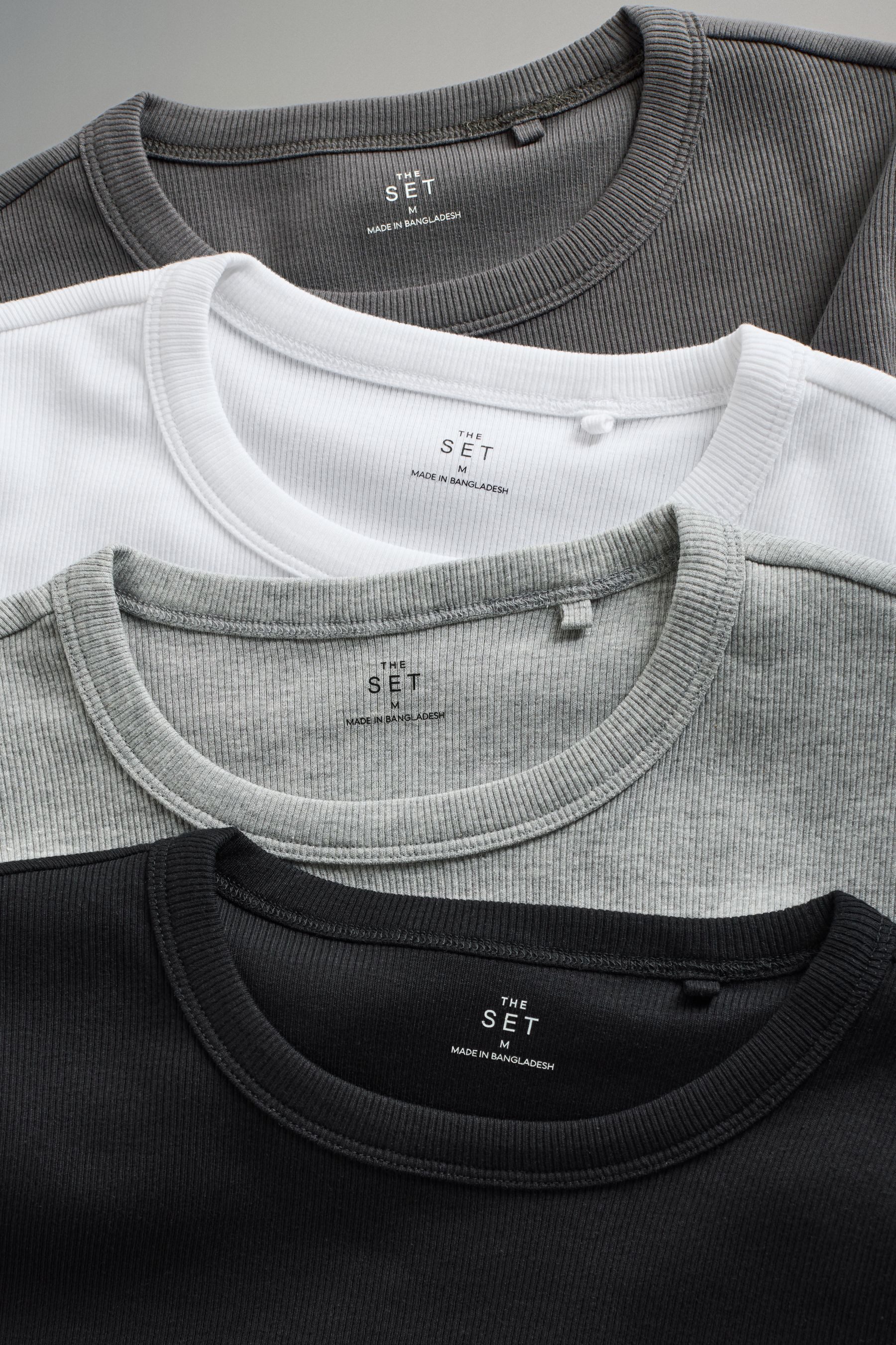 The Set Langarmshirt The Set Gerippte Langarmshirts, 4er-Pack (4-tlg) günstig online kaufen