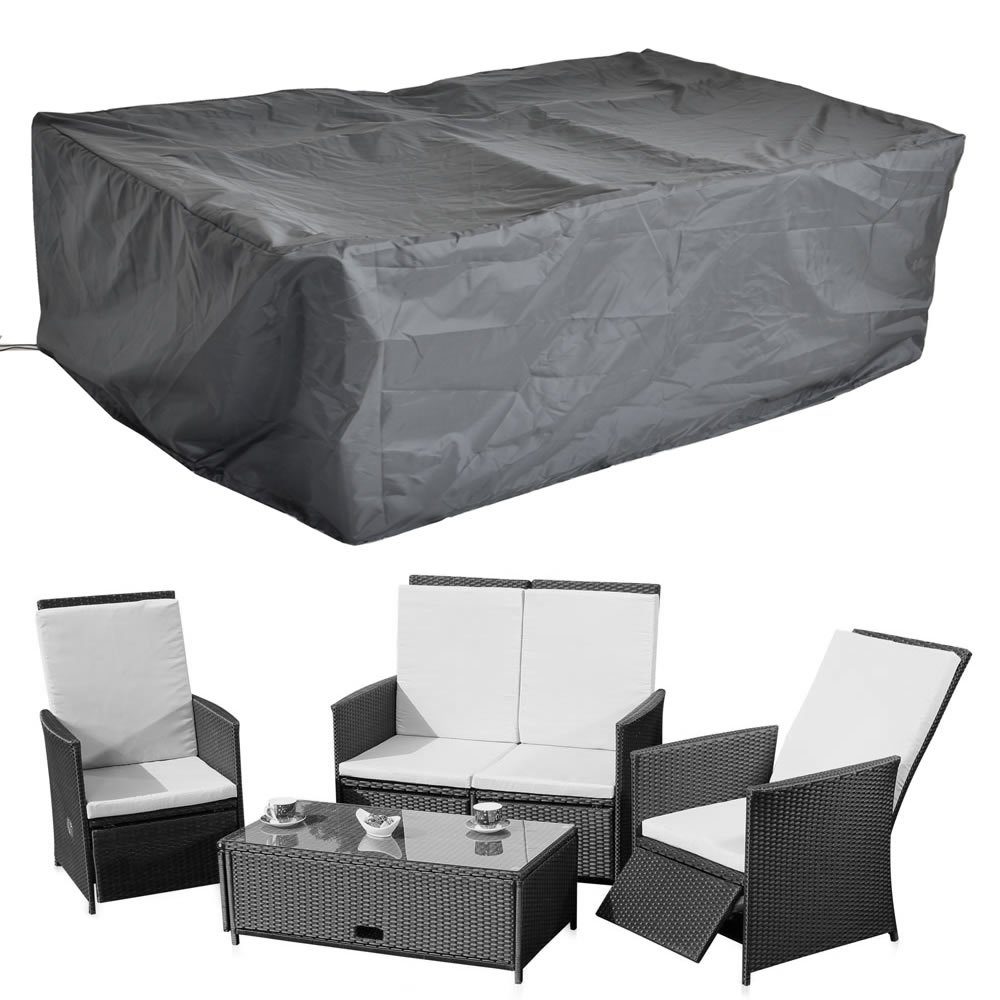Feel2Home Gartenmöbel-Schutzhülle Abdeckung für Sitzgruppe 192x82x65 cm, PE-Gewebe, abwaschbar, Schwarz (1-St., Premium Schutzhülle), 100% …
