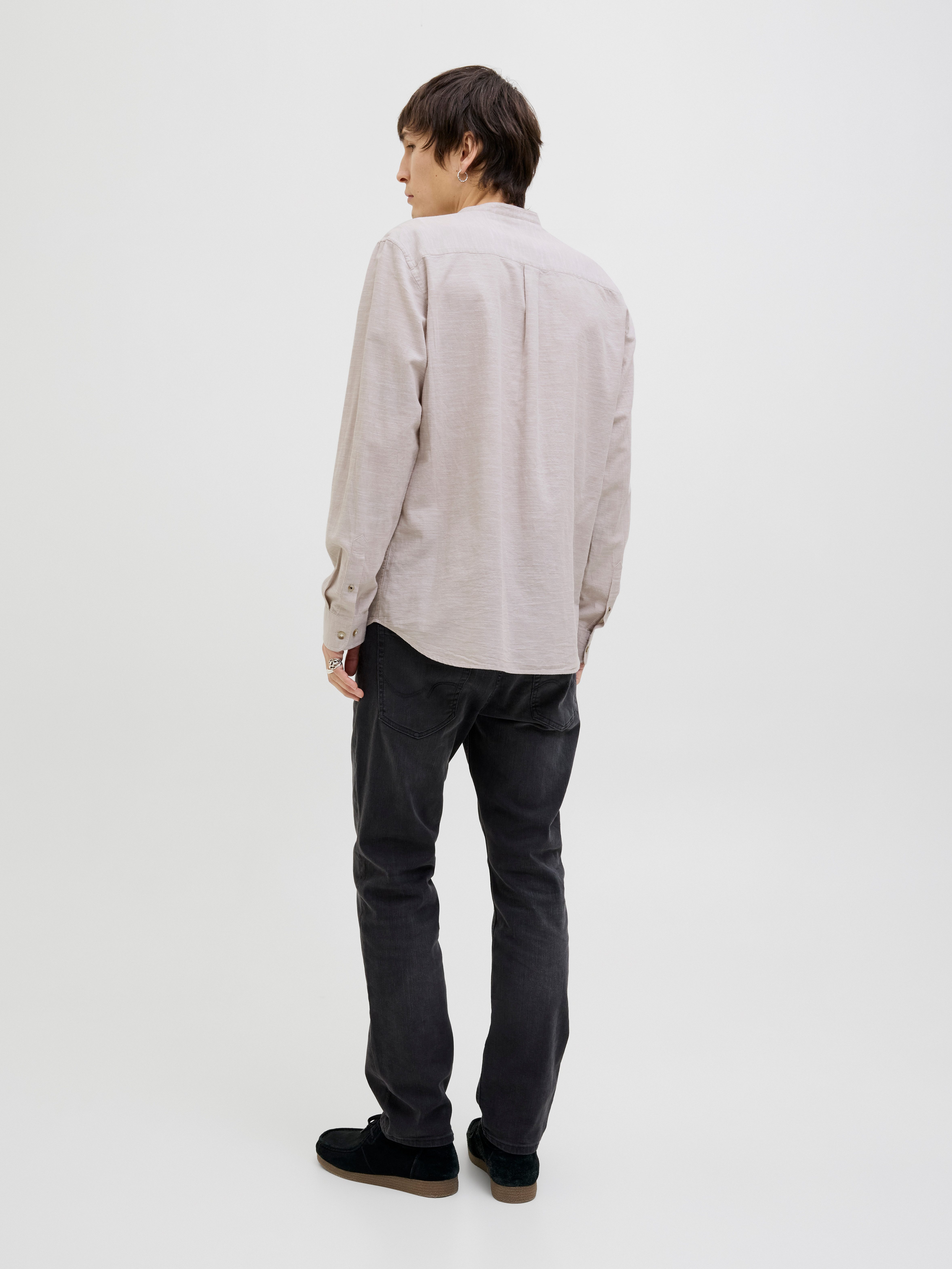 Jack & Jones Langarmhemd JJESUMMER BAND SHIRT LS SN mit Bandkragen