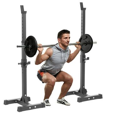 Insma Langhantelstange, Metall, 165,00 cm (Kniebeugeständer Hantelablage Squat Rack), bis 300KG mit 15 Stufen Verstellung Fitness Training für Zuhause Gym