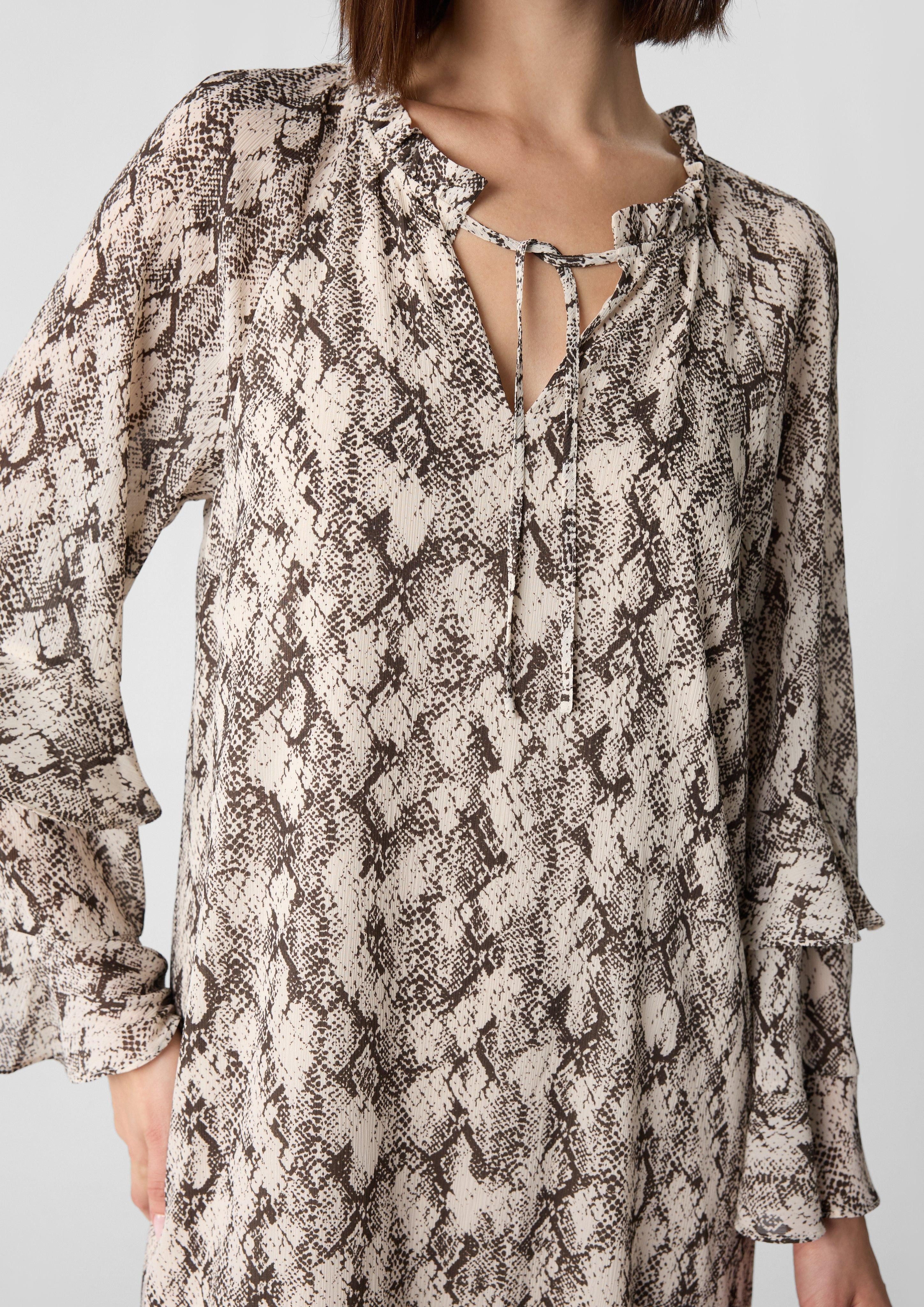 comma Minikleid Chiffonkleid mit Animal-Print und günstig online kaufen
