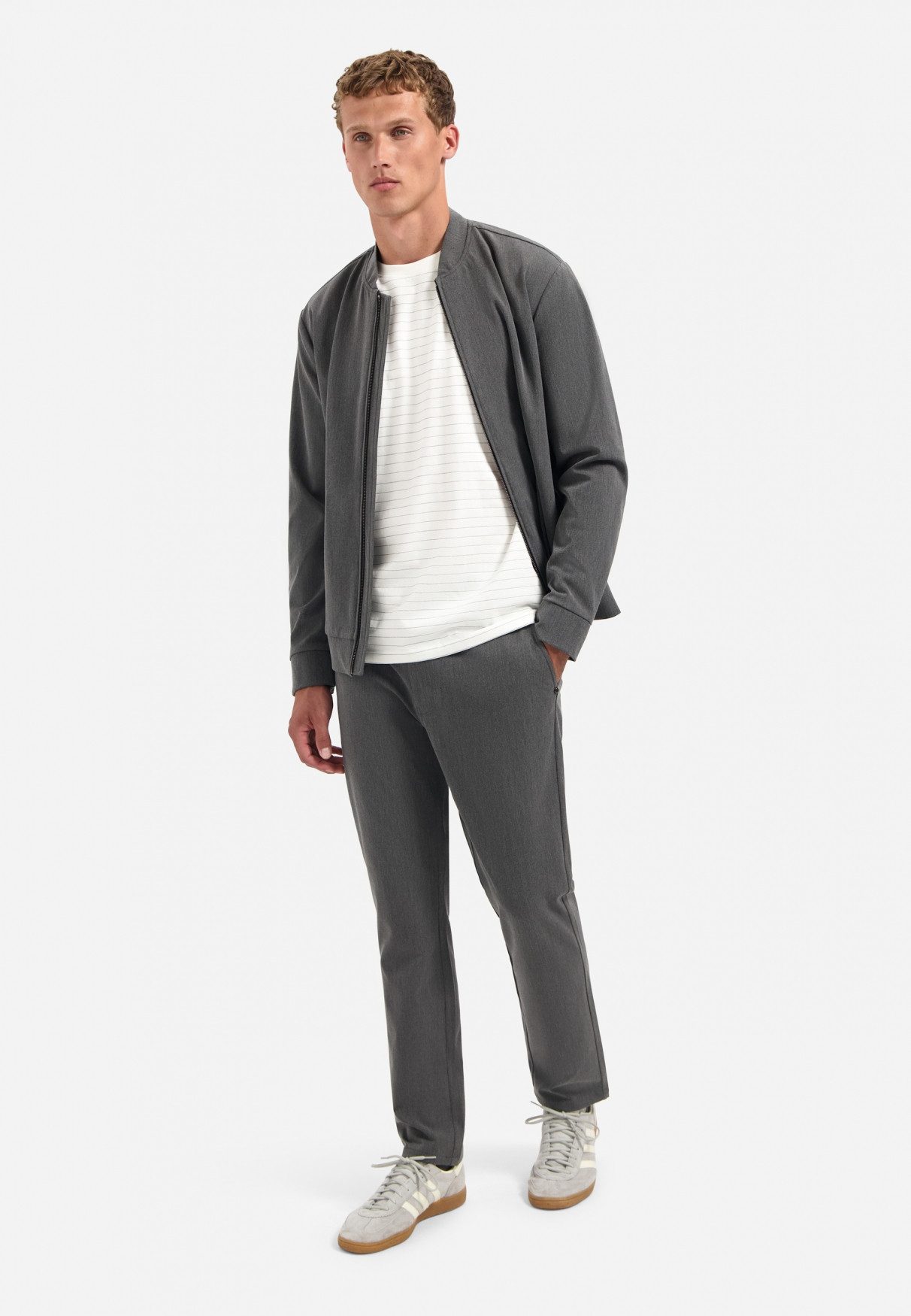 NO EXCESS Chinohose No Excess Melierte Stretch-Chinohose Pants Chino Stretch Melange