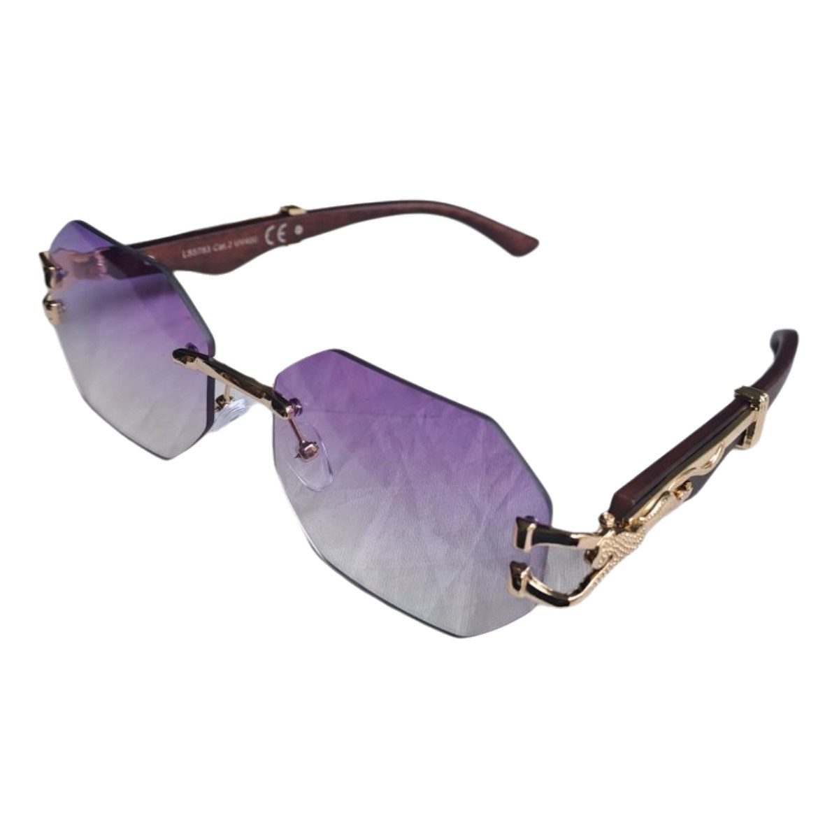 emeco Sonnenbrille Sonnenbrille Randlos Rechteckig Rahmenlos Damen Herren Brille LS5783 L