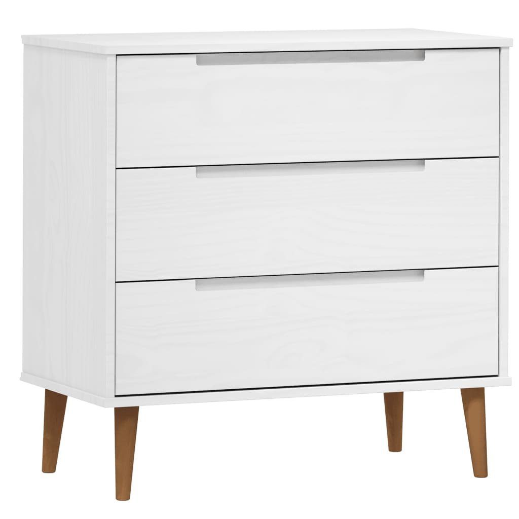 Kommode NA Kommode aus massivem Kiefernholz 80x40x80 cm mit 3 Schubladen für W