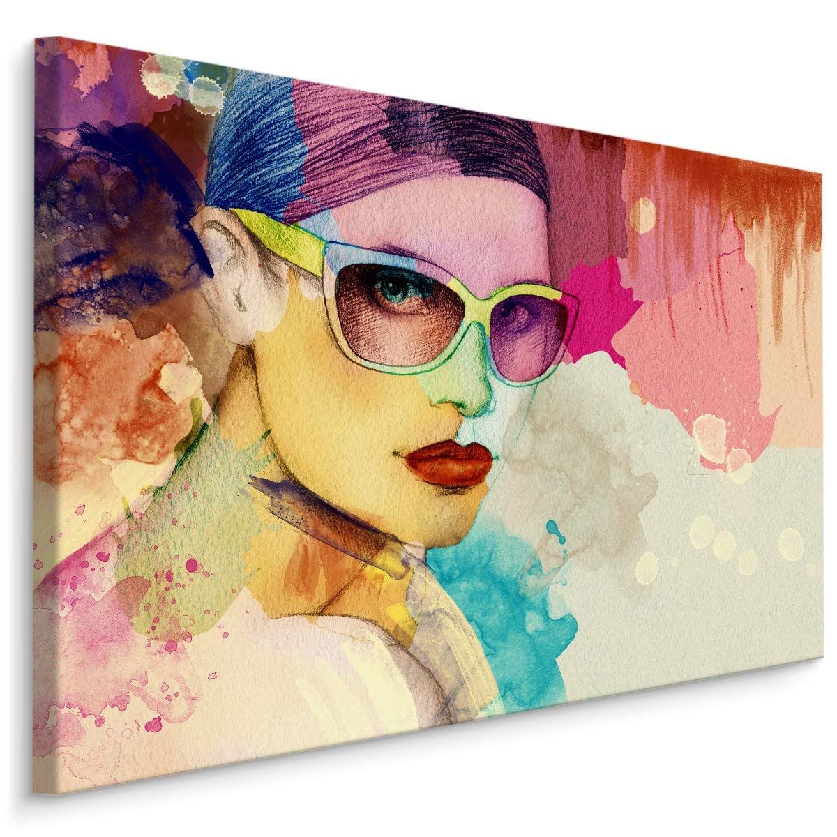 Muralo Leinwandbild Menschen – Leinwandbild Wandbild Kunstdruck Wohnzimmer, Frau (1 St), Porträt – Frau – Mensch, 30 x 20 cm, aufhängefertig