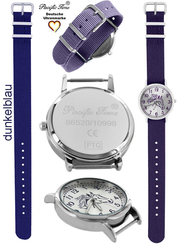 Match blau Armbanduhr Set violett Quarzuhr Pferd violett Mix Wechselarmband, Time - Gratis und und Design Kinder Pacific Versand