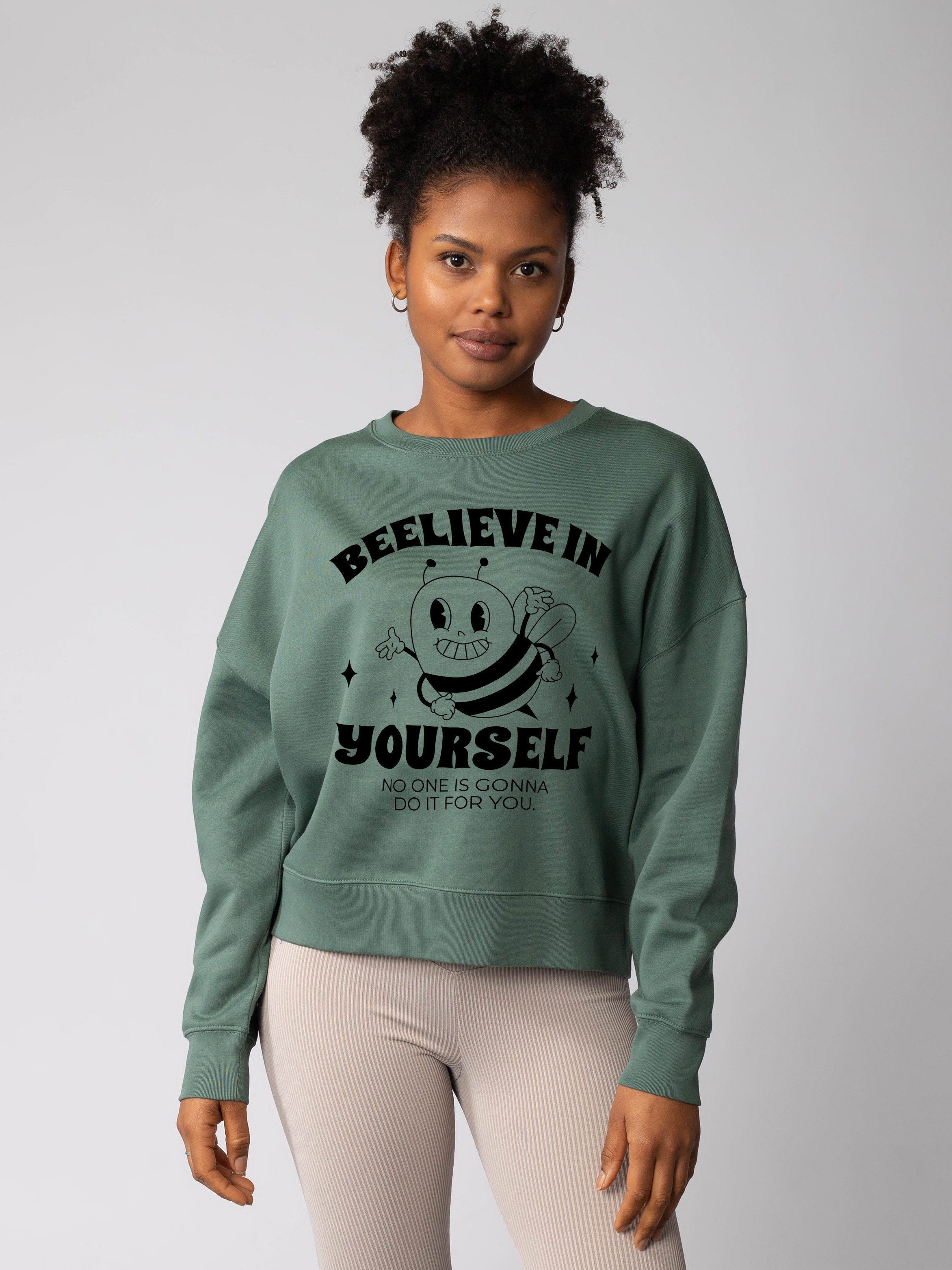 wat? Apparel Sweatshirt Beelieve in yourself
