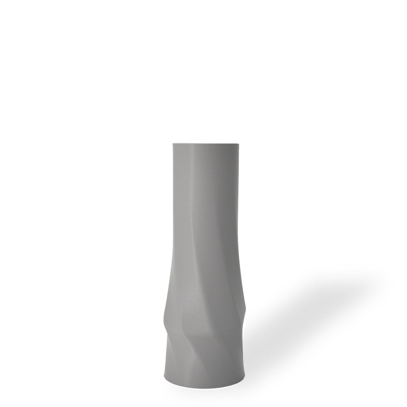 Shapes - Decorations Dekovase the vase - circle (basic), 3D Vasen, viele Farben, 100% 3D-Druck (Einzelmodell, 1 Vase), Wasserdicht; Leichte Struktur innerhalb des Materials (Rillung) Hellgrau